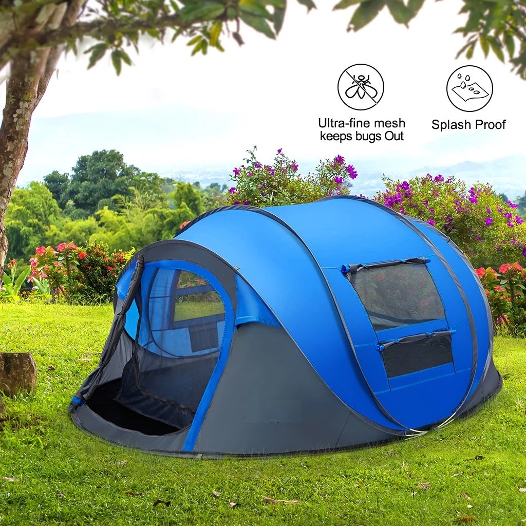 4 Person Easy Pop up Tent Waterproof Automatic Setup 2 Doors-Instant Family Tents for Camping Hiking & Traveling - Womvr