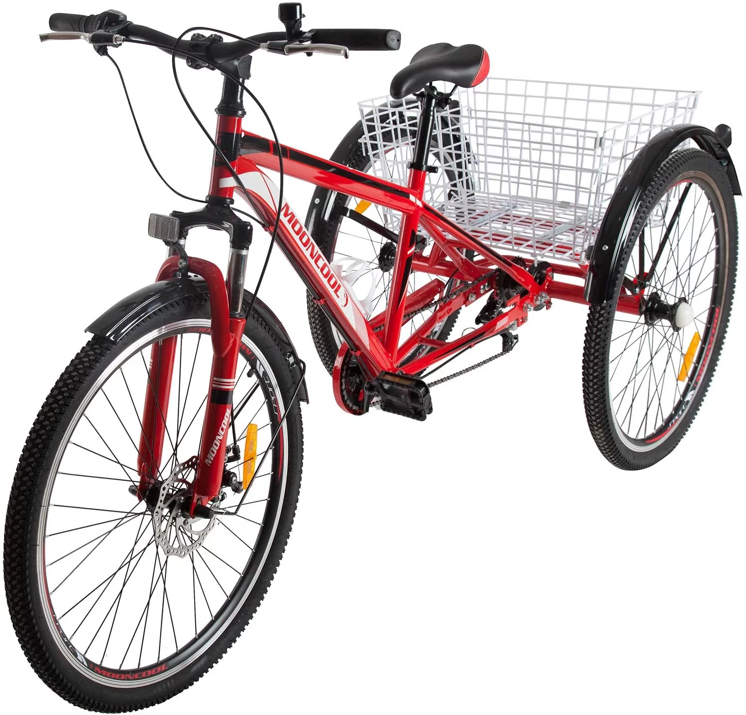Docred Adult Tricycle, 7 Speed Three Wheel Mountain Bike, 24/26/27.5 inch Adults Trikes ,Load capacity 420 lbs - Womvr
