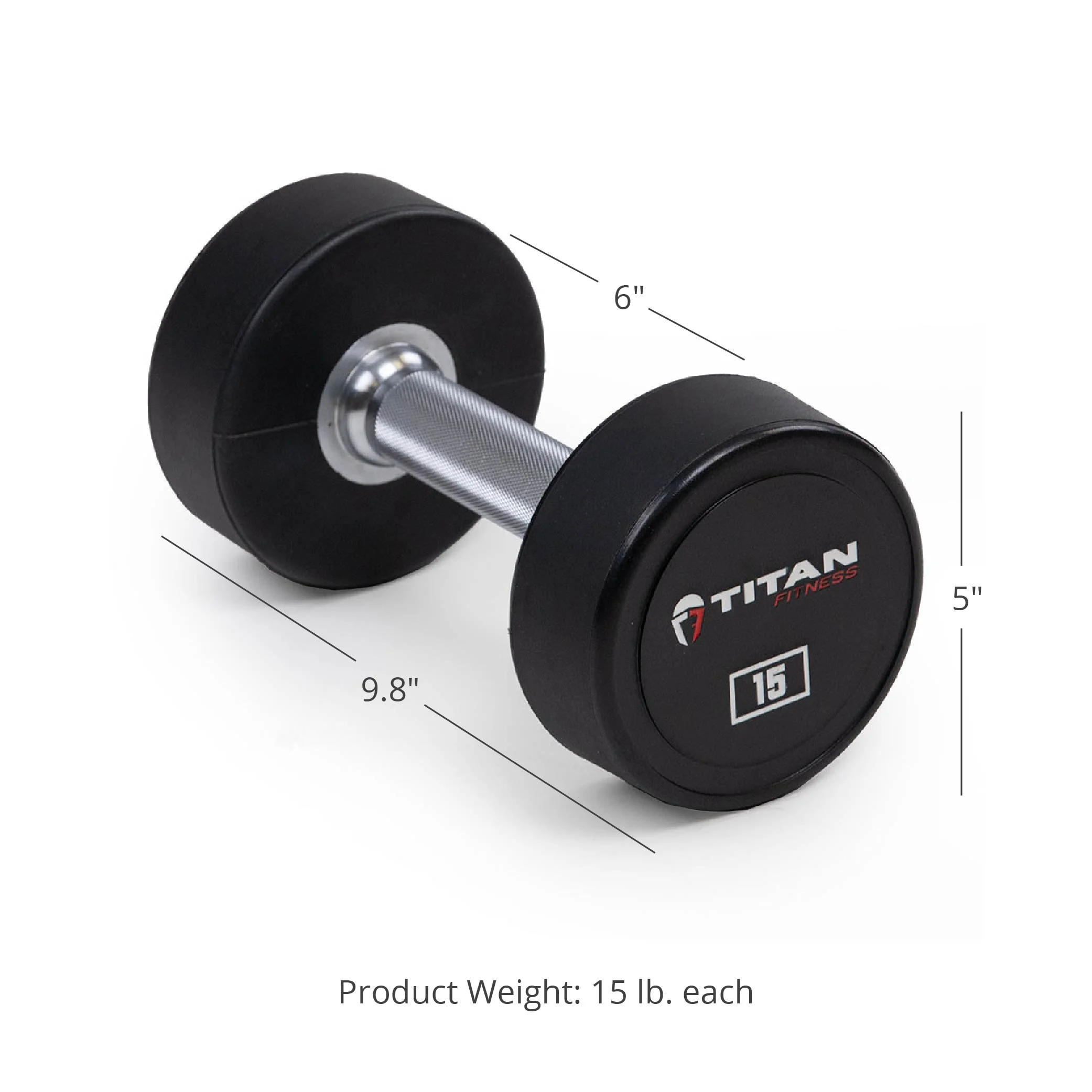 Titan Fitness 25 lb. Pair Round Urethane Dumbbells - Womvr