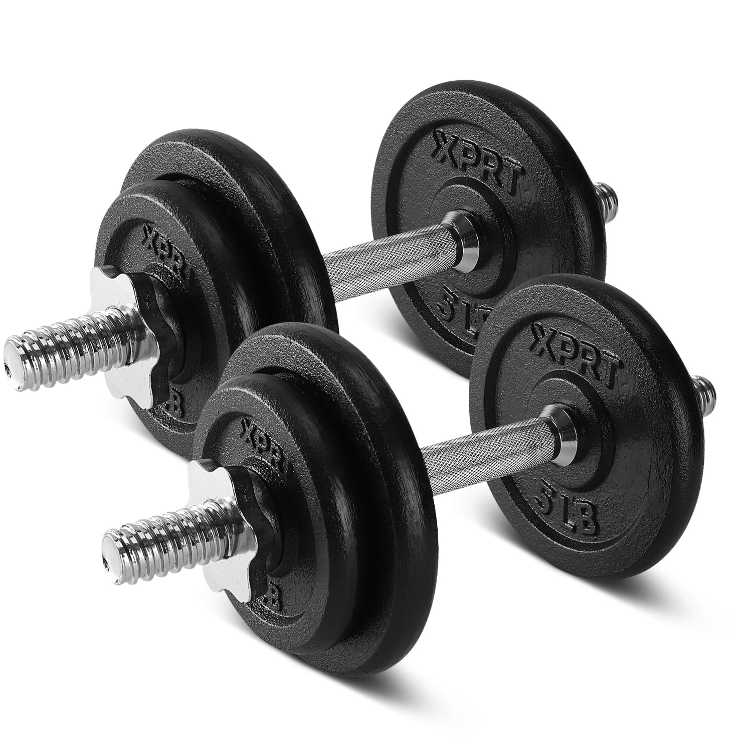 XPRT Fitness Cast Iron Adjustable Dumbbell Set,  40lbs - Womvr