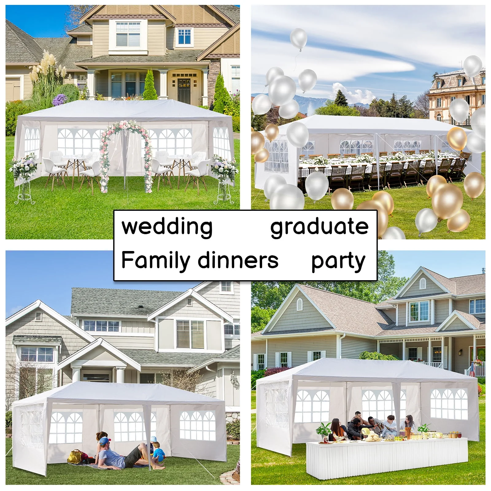 Ktaxon 10' X 30' Canopy Tent with 8 Side Walls for Party Wedding Camping and BBQ - Womvr