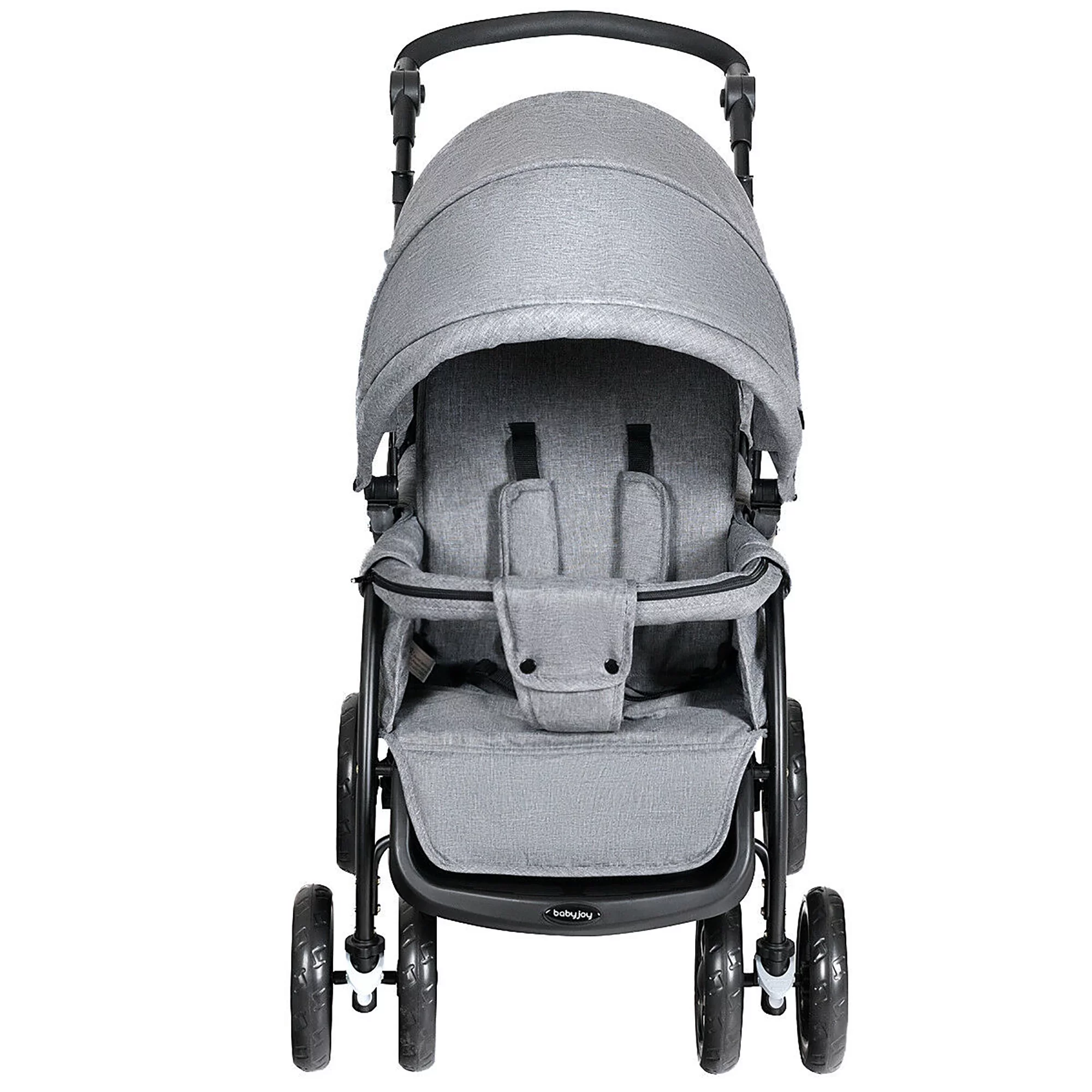 Babyjoy Double Stroller Foldable Baby Twin Lightweight Travel Stroller Infant Pushchair Black - Womvr
