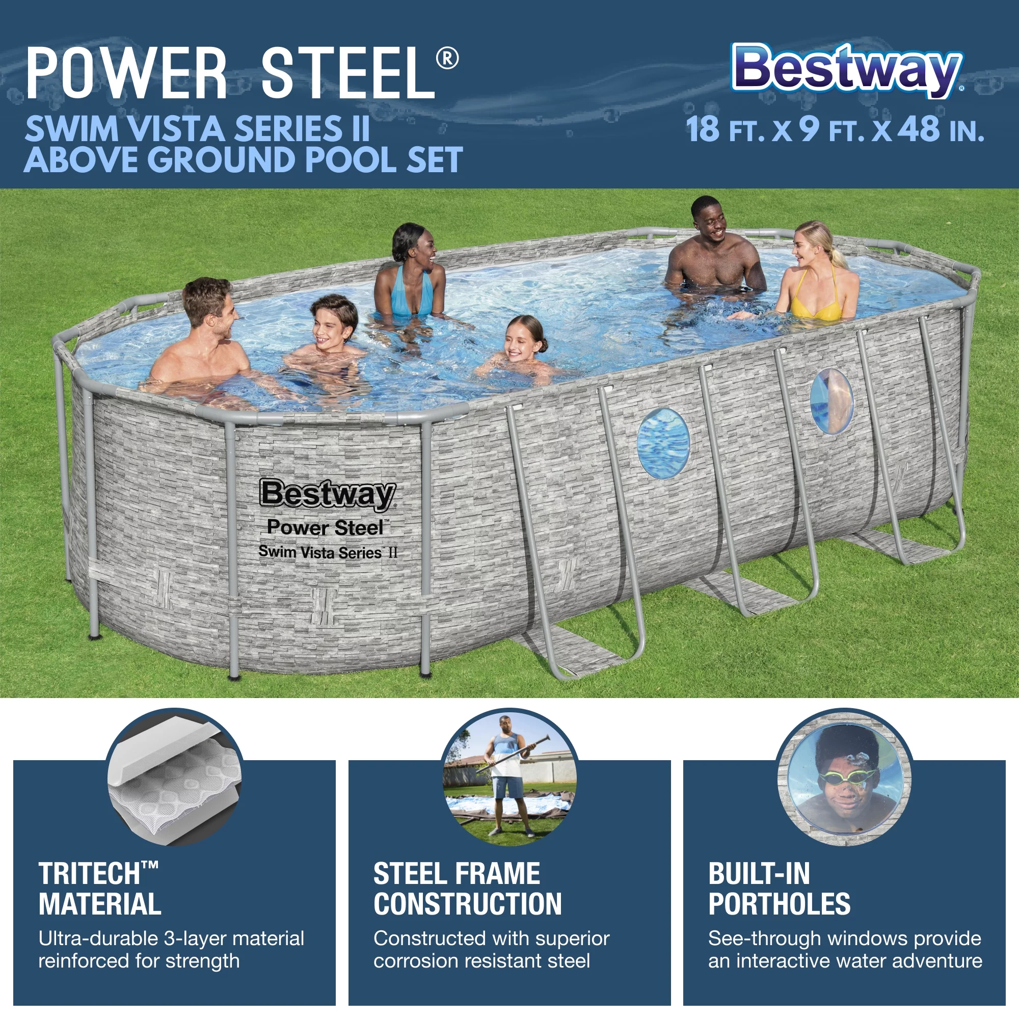 Bestway Power Steel Swim Vista 14' x 8'2
