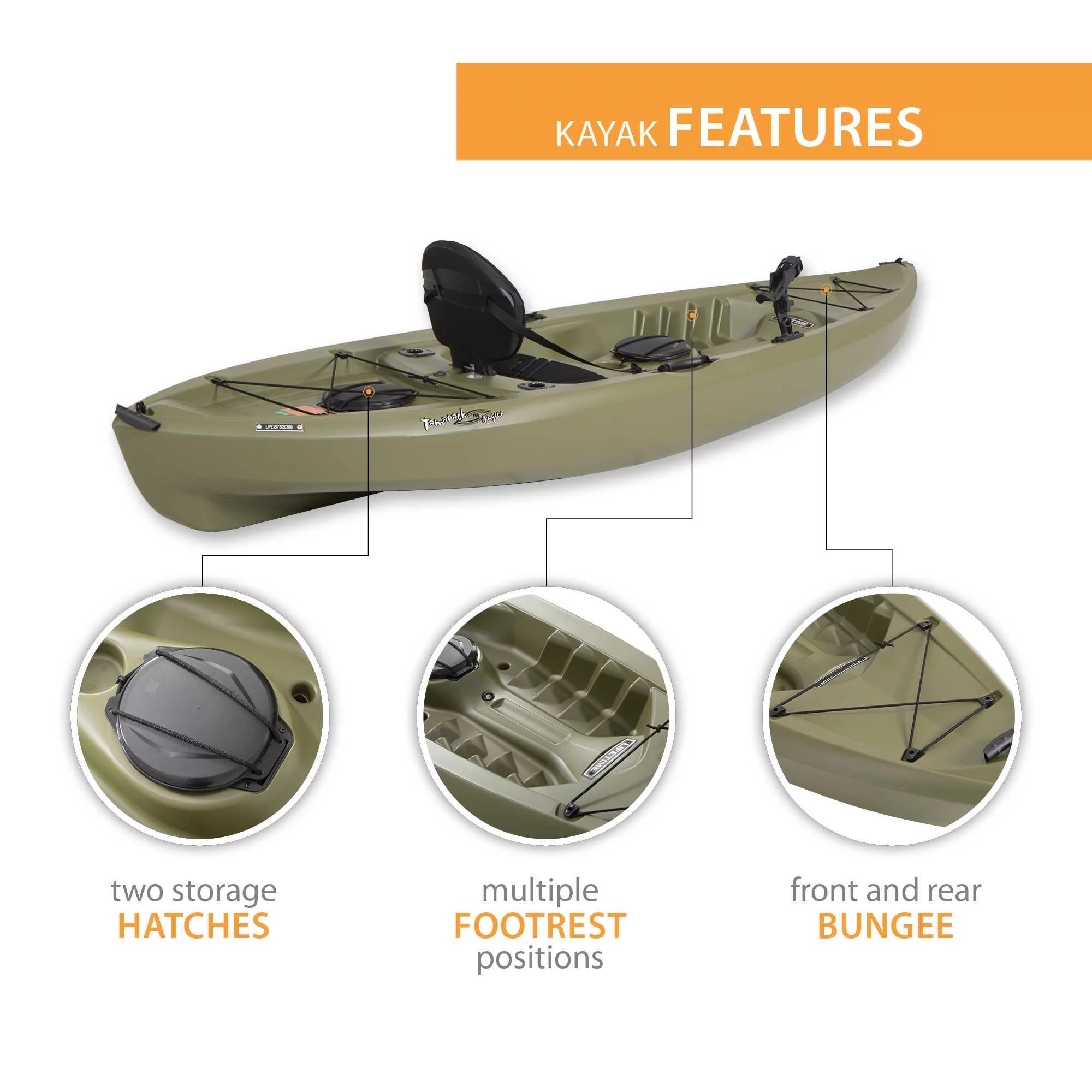 Lifetime Tamarack Angler 100 Fishing Kayak - Olive Green (90539) - Womvr