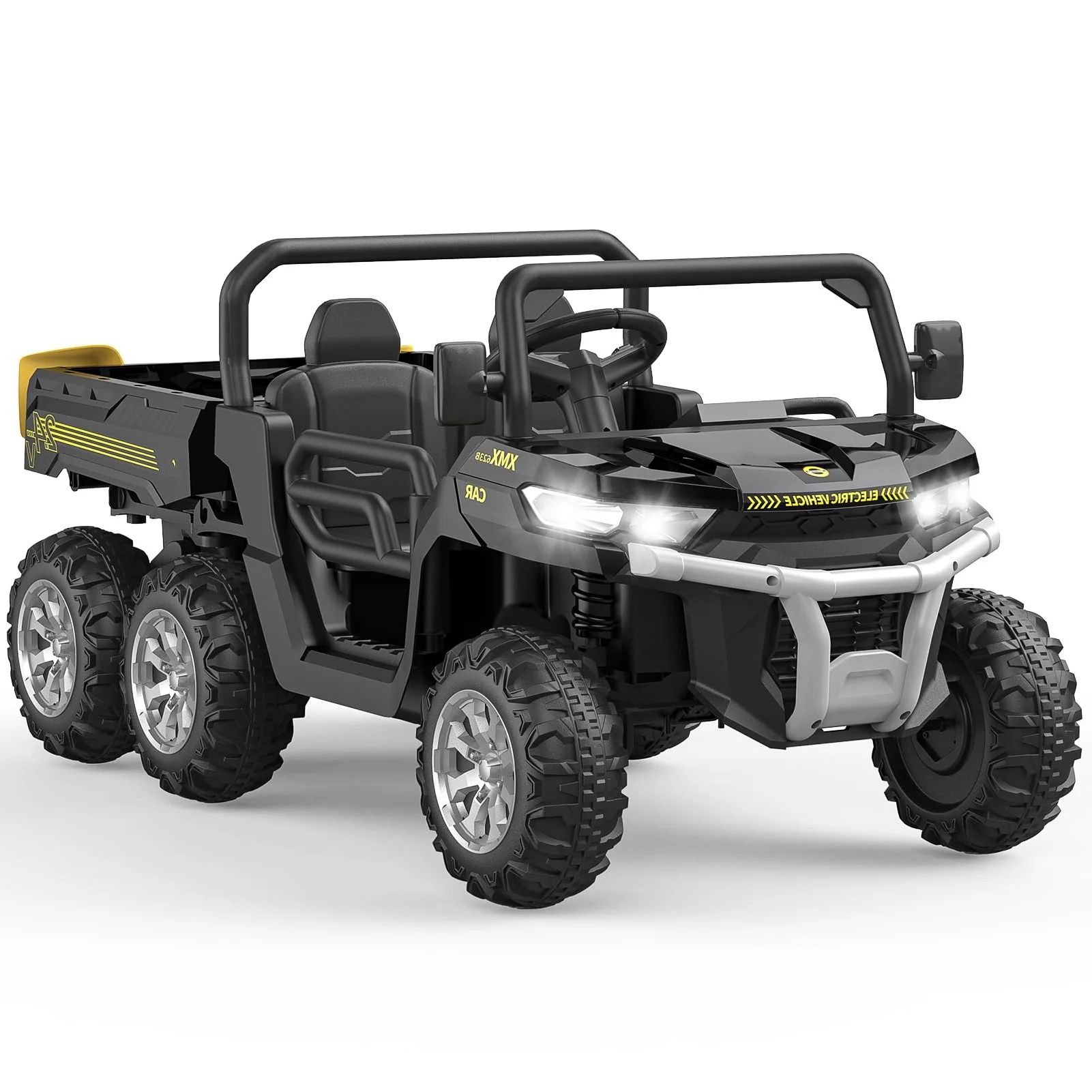 Soonbuy Remote Control Electric UTV Vehicles,2 Seater,6 Wheels with 4x75W Motor Electric Ride On Dump Truck, Blue - Womvr