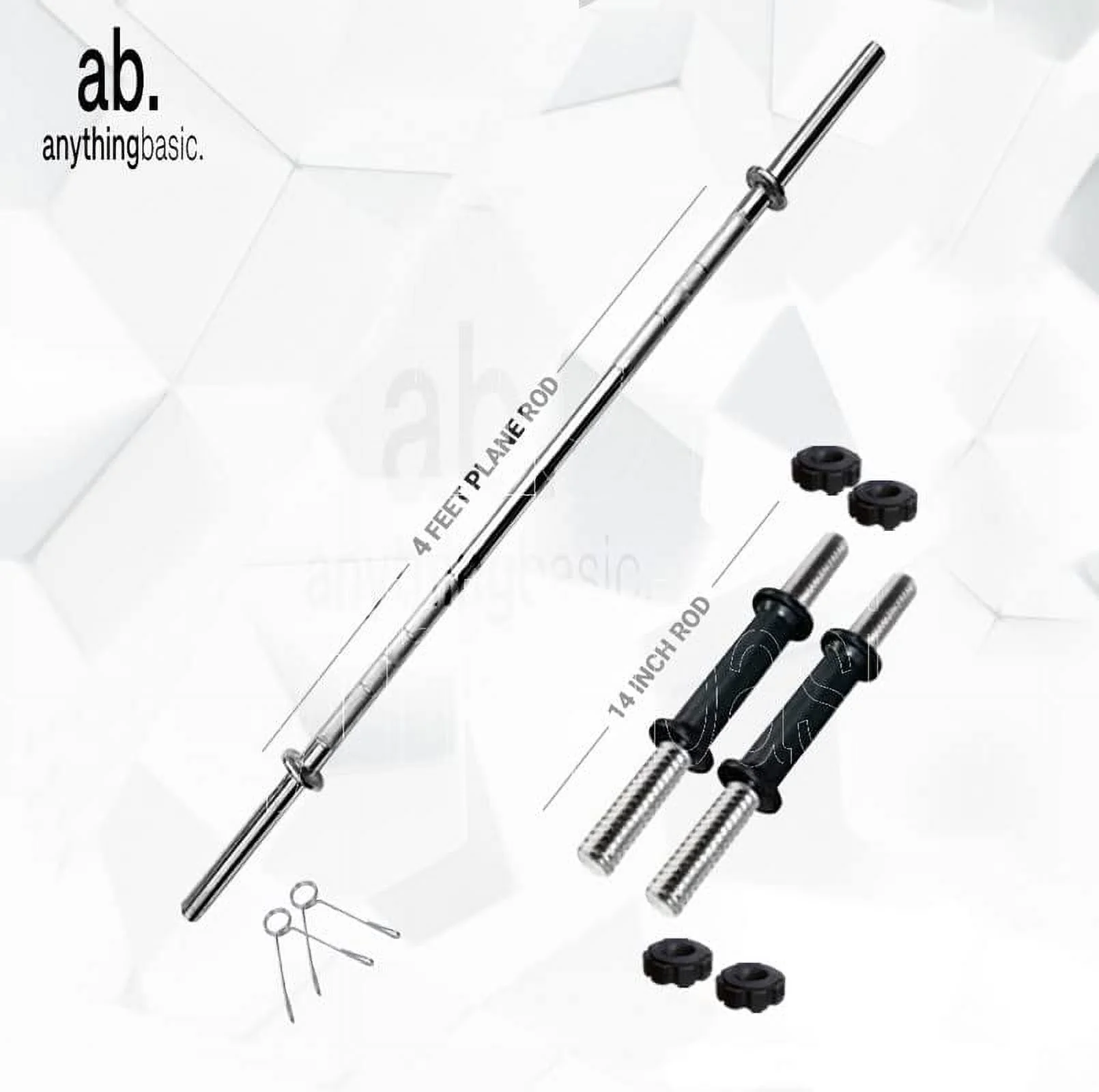 anythingbasic. PVC 16 Kg Home Gym Set with 4 Ft Gym Rods and One Pair Dumbbell Rods - Womvr