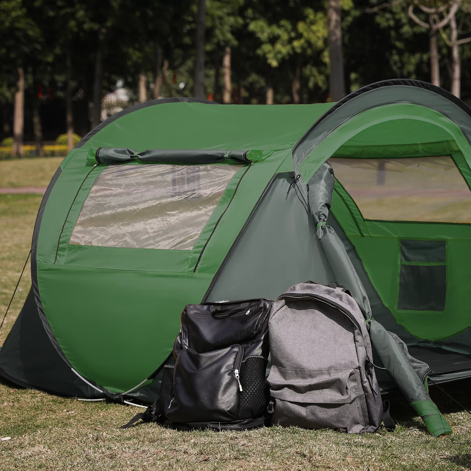 Magshion 3 Person Instant Pop Up Camping Tent, Outdoor Easy Set Up Automatic Family Travel Tent, Portable Backpacking Waterproof Shelter Tent, Blue - Womvr