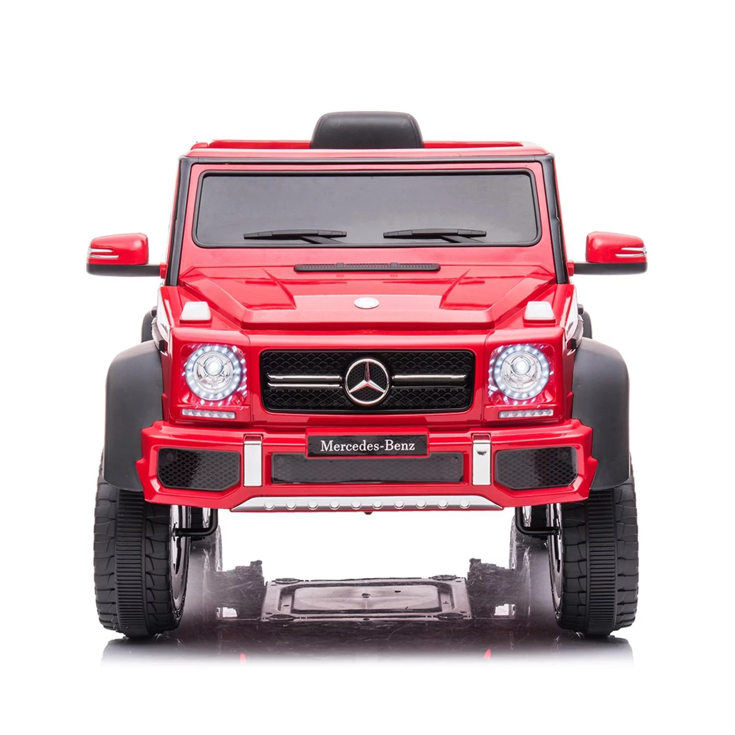 CIPACHO Licensed Mercedes-Benz Electric Car for Kids with 6 Wheel Shock Absorber, 24V Powered Ride On Cars with Remote and Leather Seat, Red - Womvr