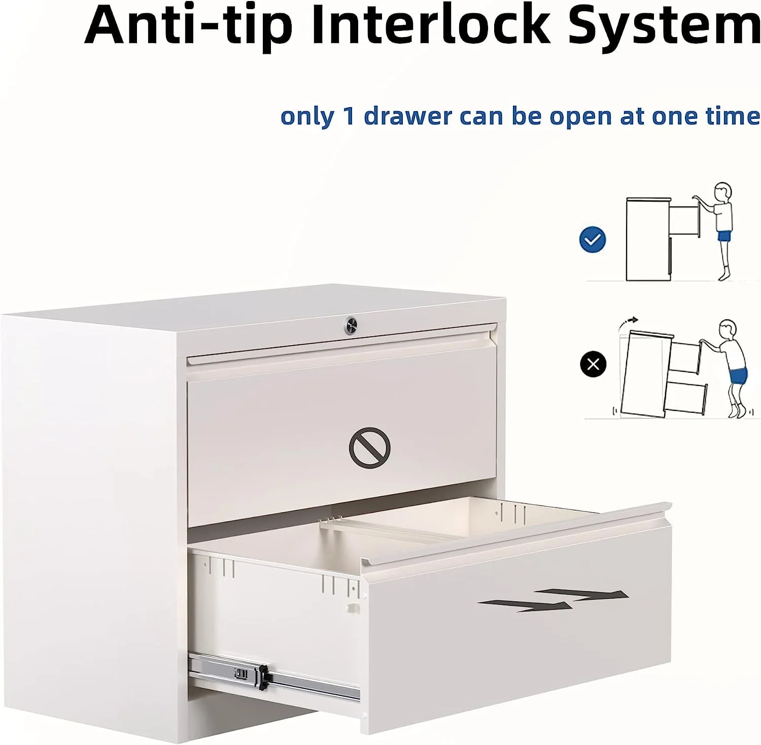 SUPEER 4 Drawer File Cabinet , Metal Vertical File Storage Cabinet with Lock, Office Home Steel Vertical File Cabinet for A4 Letter /Legal Size, 14.96