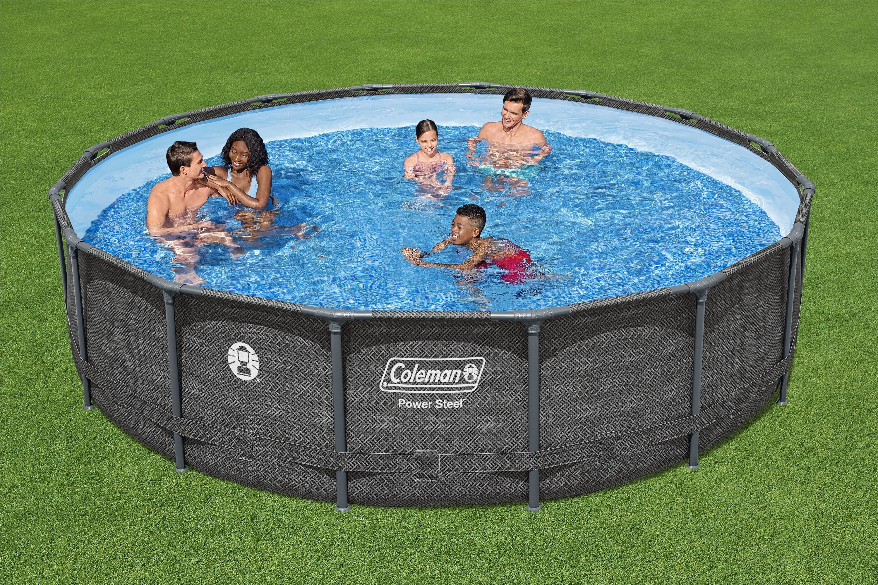 Coleman Power Steel 16 ft. x 42 in. Round Metal Frame Above Ground Pool Set - Womvr