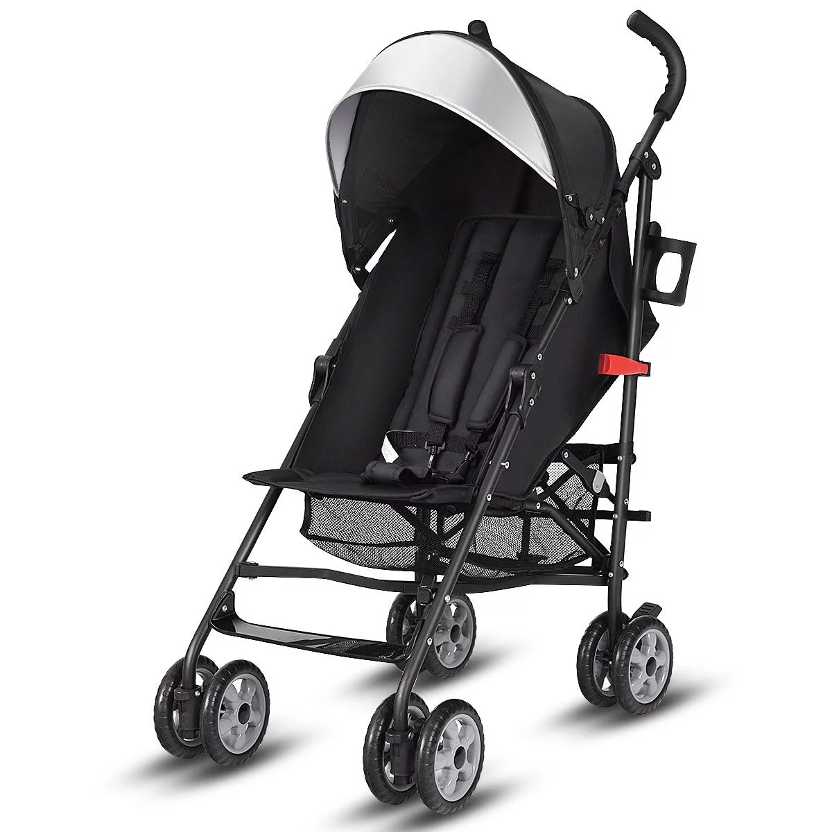 Costway Folding Lightweight Baby Toddler Umbrella Travel Stroller with Storage Basket Black - Womvr