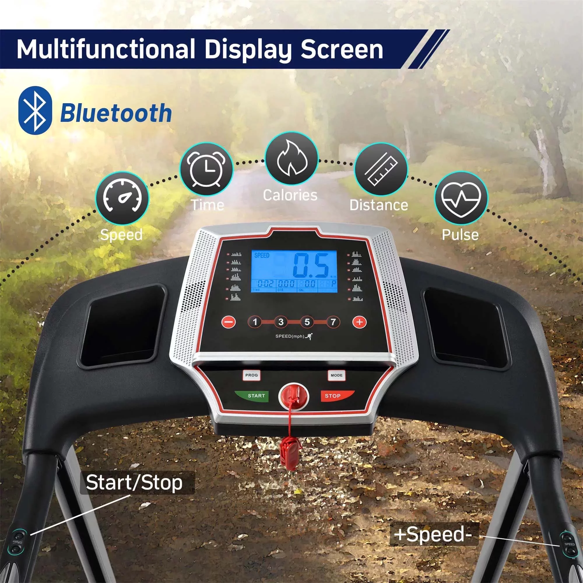 Aukfa 3.5 HP Folding Treadmill with Incline for Home Office Workout, 300 lbs+ Capacity, Green - Womvr