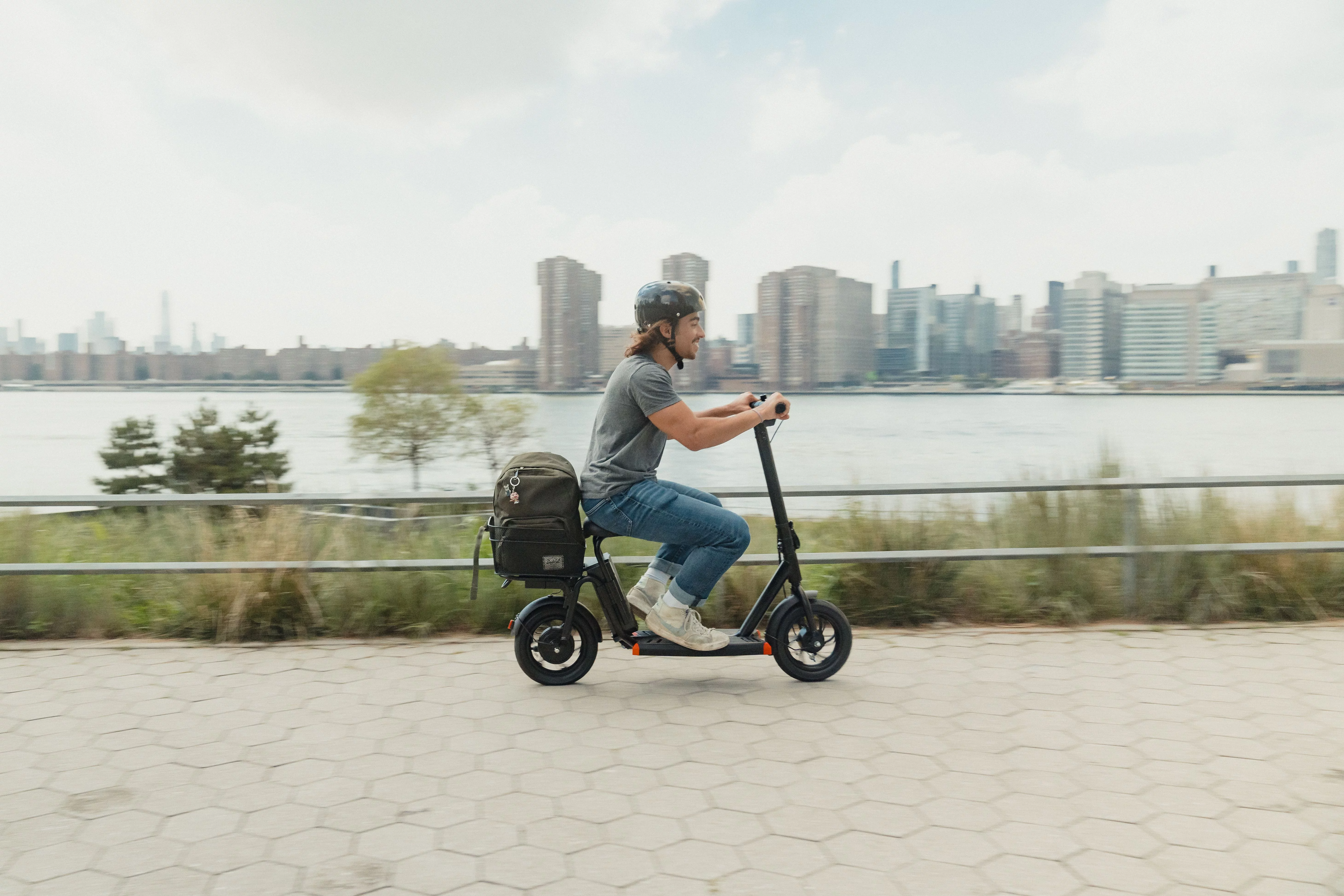 Hover-1 Alpha Cargo Electric Scooter for Teens, 16 mph Max Speed, UL 2272 Certified, Black - Womvr