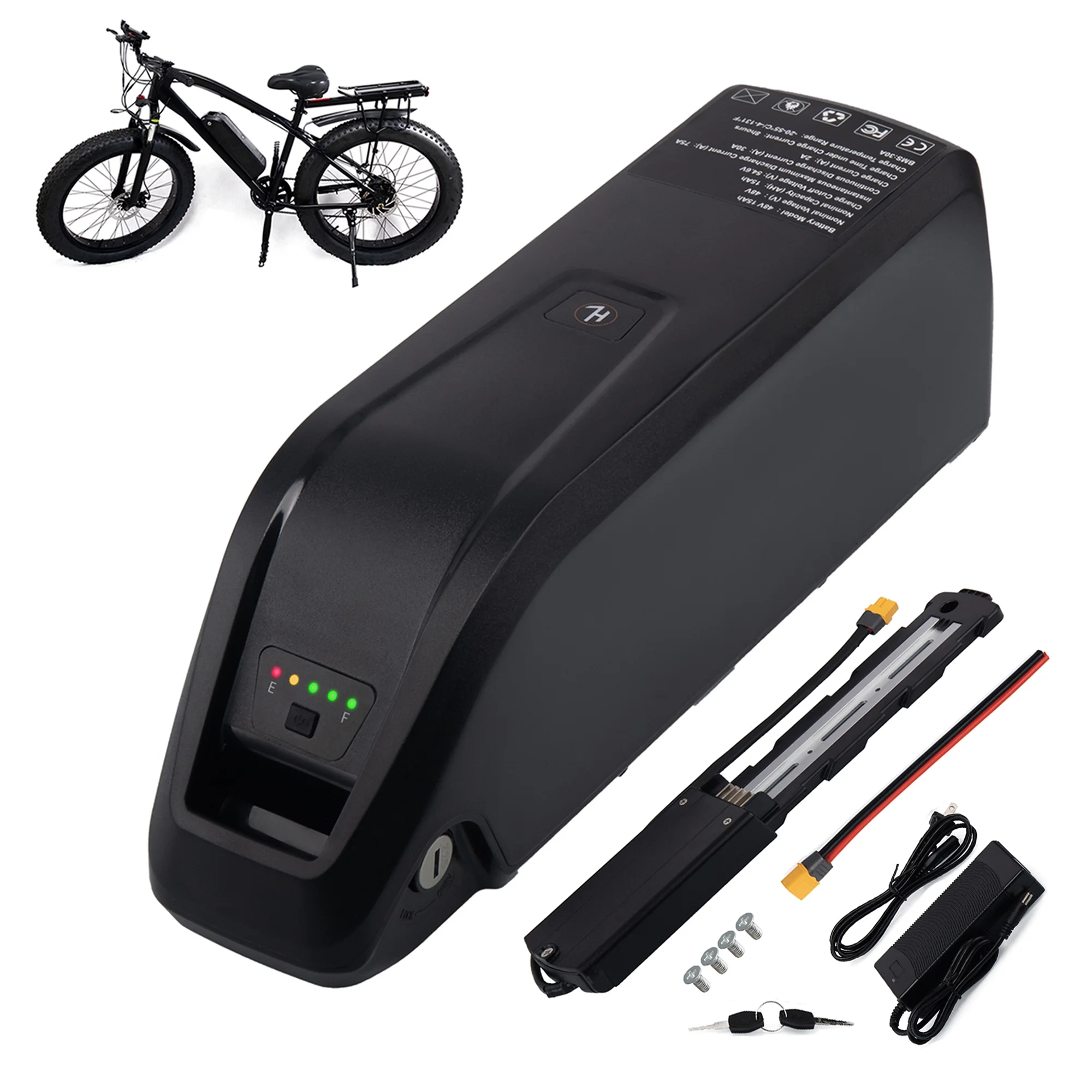 YxYhCool Ebike Battery 48V 10Ah Lithium Battery with Charger 48V Battery for Electric Bike Tricycle - Womvr