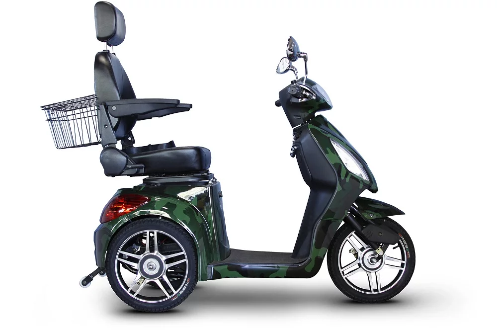 EWheels 3 Wheeled Wide Body Mobility Scooter w/ Anti Theft Alarm, Red - Womvr