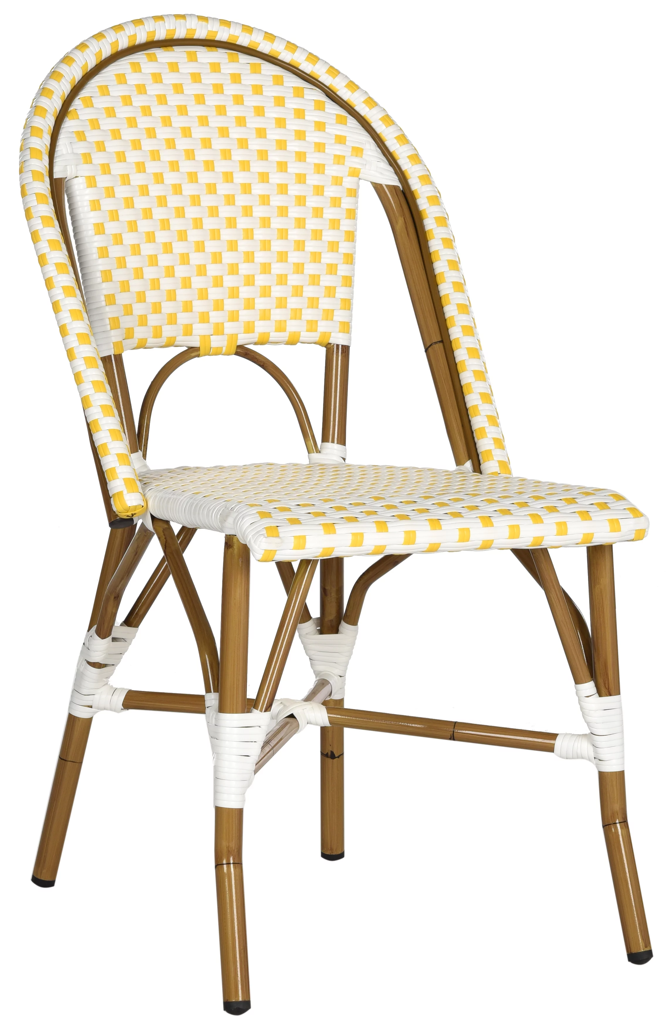 SAFAVIEH Salcha Outdoor French Bistro Side Chair, Blue/White, Set of 2 - Womvr