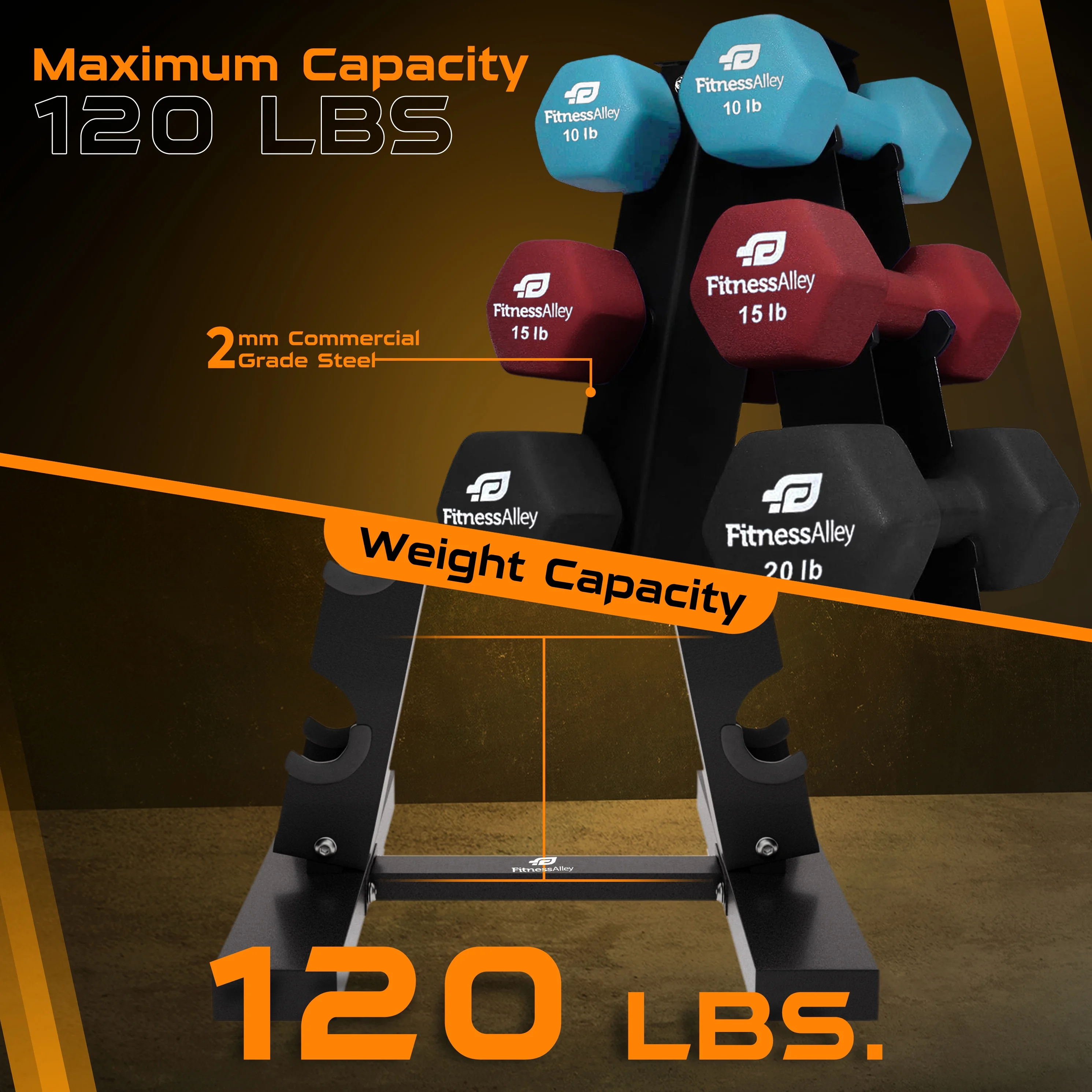 Fitness Alley Neoprene Workout Dumbbells - Non Slip, Anti Roll Exercise & Fitness Dumbbells Combo - Hex Shaped Hand weights for Men & Women(2, 4, 6, 8, & 10lb Dumbbells) - Womvr