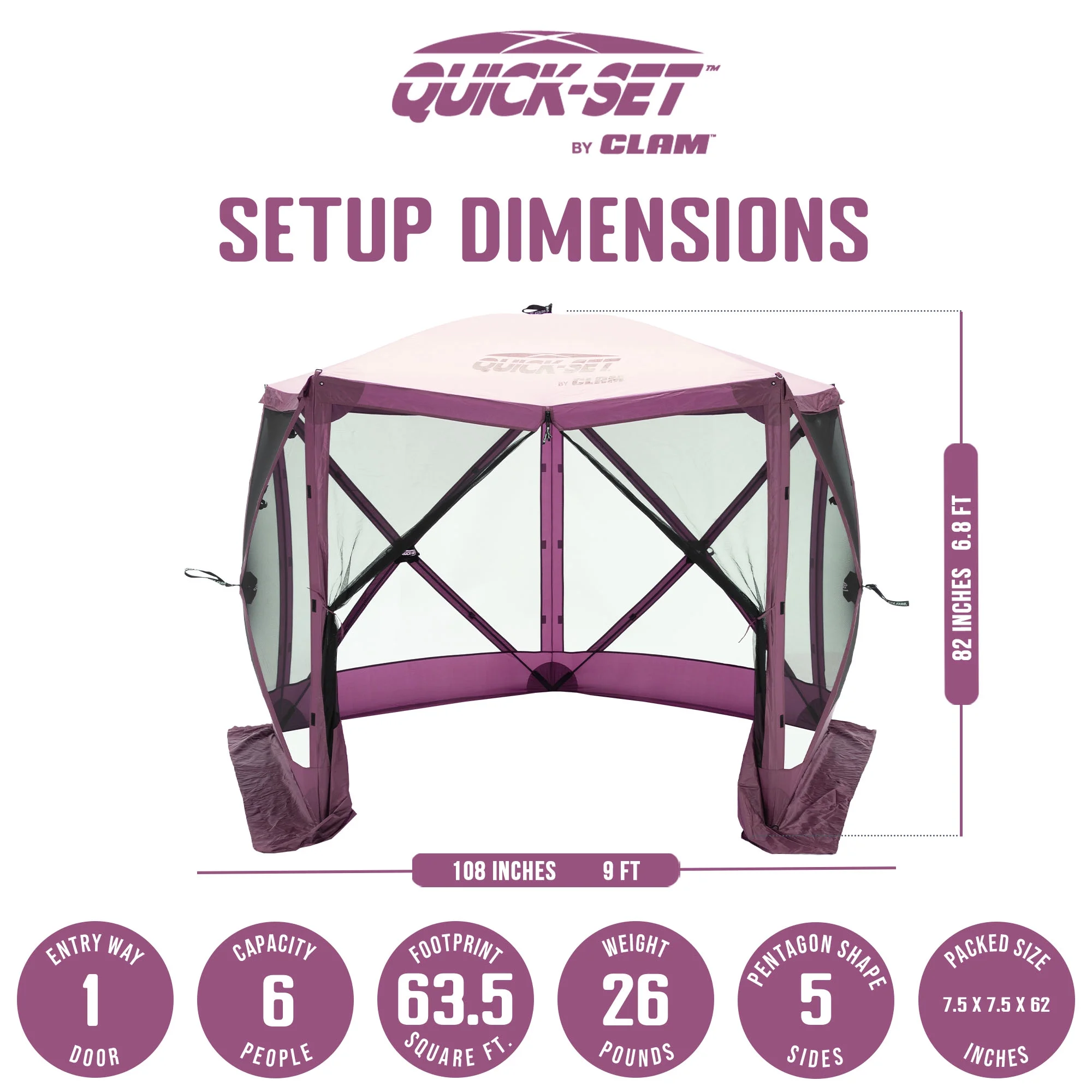 CLAM Quick-Set 9 x 9 Ft Venture Portable Outdoor Canopy Shelter, Green/Tan - Womvr