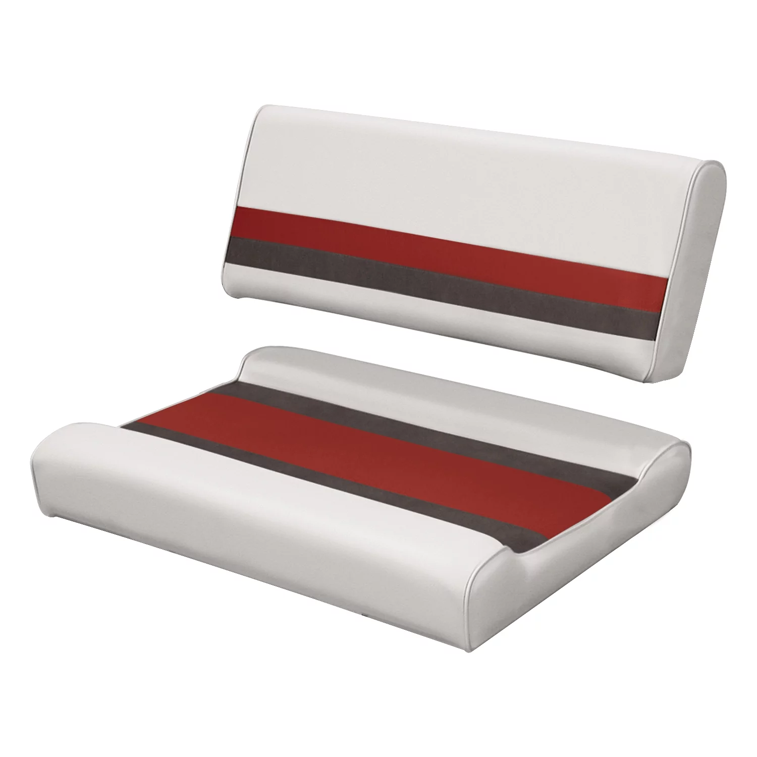 Wise 8WD125FF-1008 Deluxe Series Pontoon Flip Flop Bench Seat and Backrest Cushion Set, White/Navy/Blue - Womvr