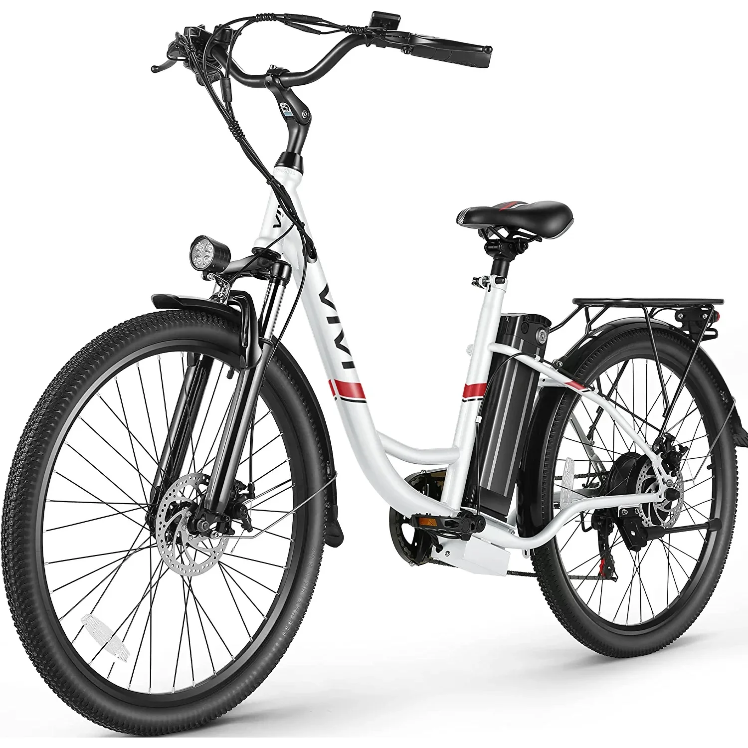 Vivi Electric Bike 26'' Electric Bike for Adults 500W Electric Bike with 48V Removable Battery, Electric Commuter Cruiser Bike 20MPH & 50 Mile City Electric Bike with Cruise Control - Womvr