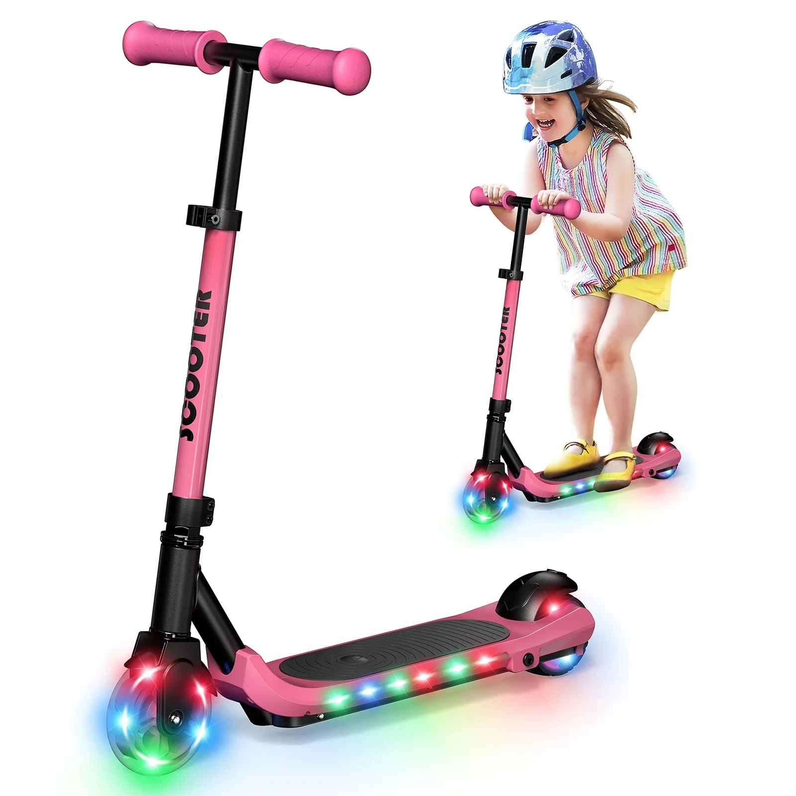 Electric Scooter for Kids, 60W Electric Scooter for Kids Ages 8+, Up to 120 lbs & 60 mins of Ride - Womvr