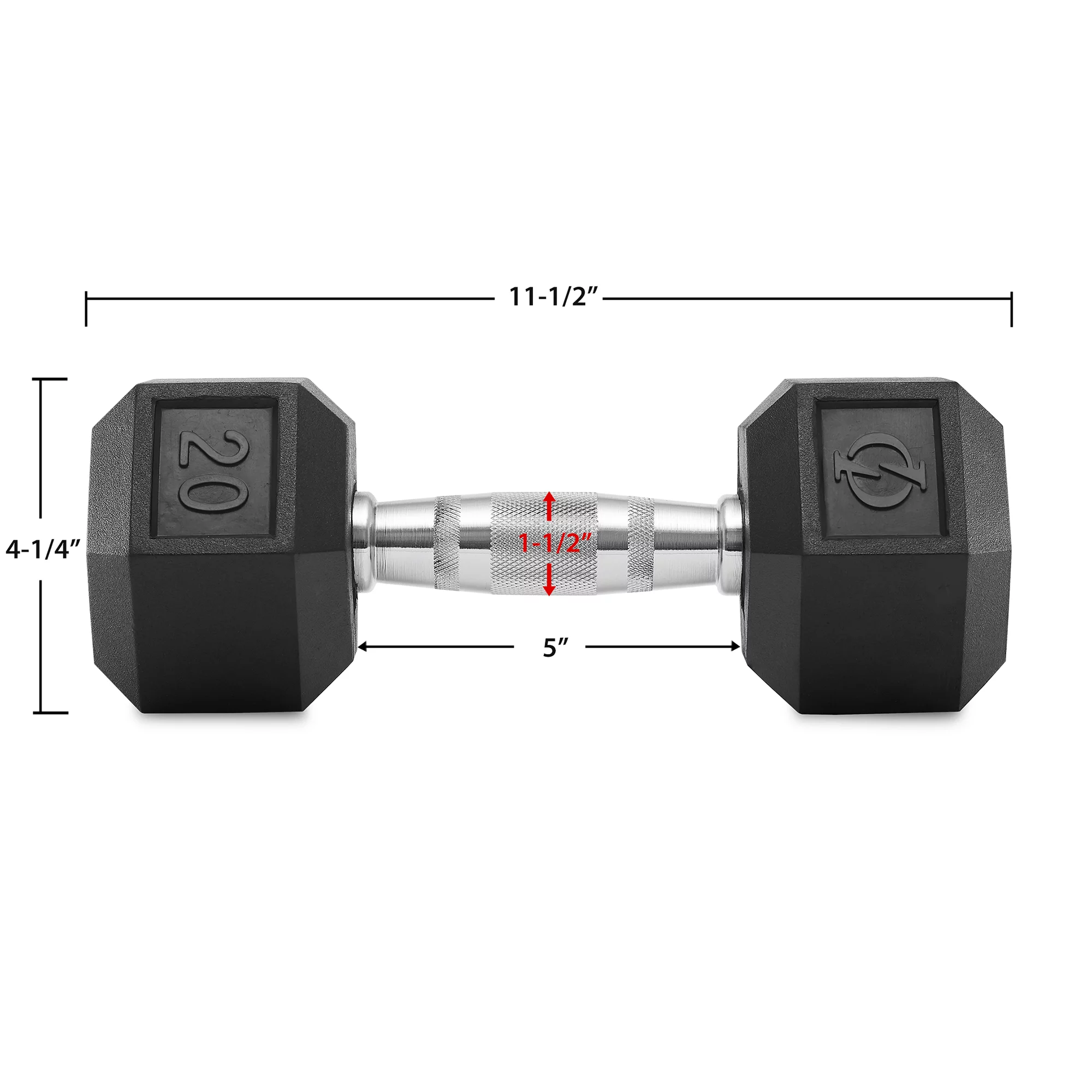 Philosophy Gym Rubber Coated Hex Dumbbell Hand Weights, 45 lb Pair - Womvr