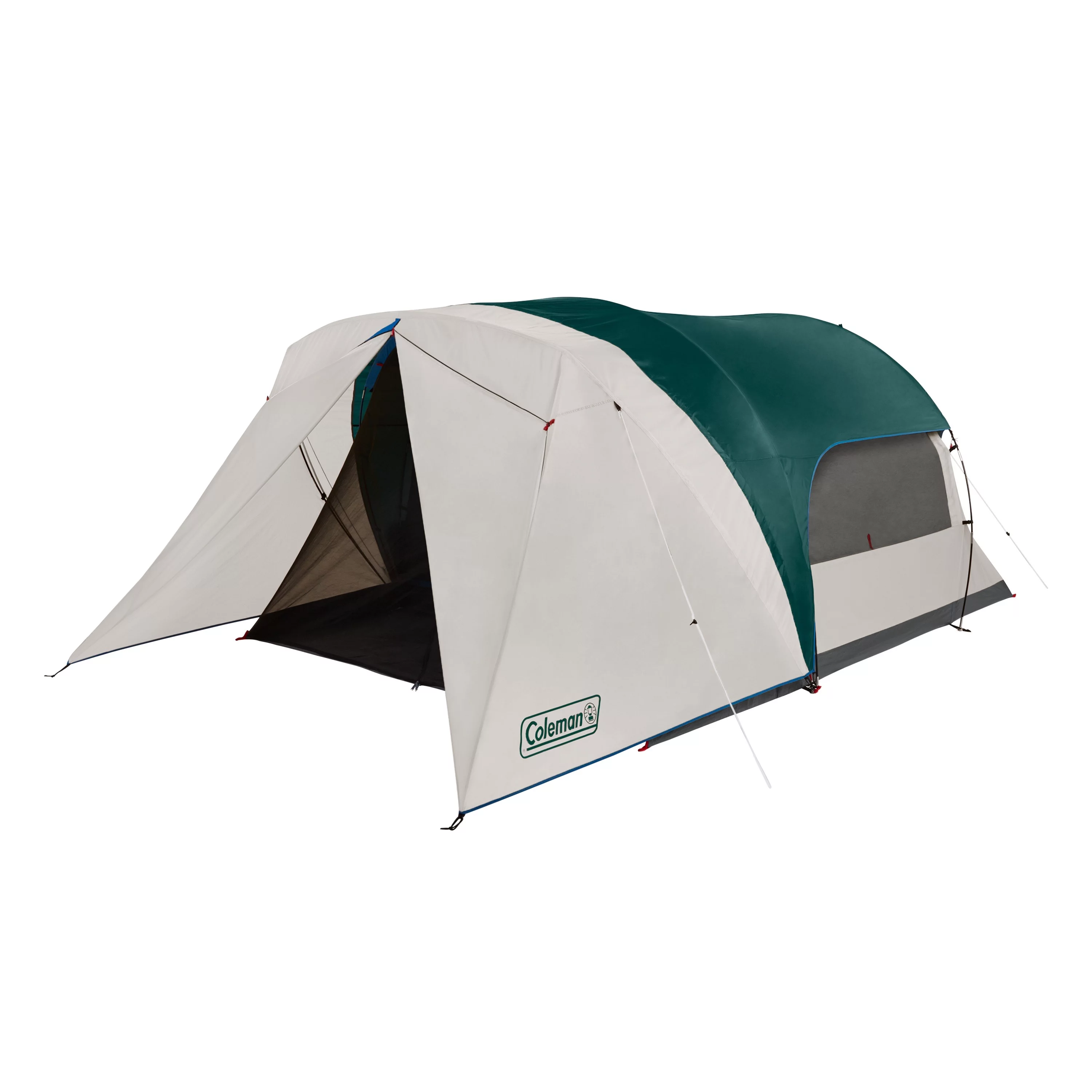 Coleman 4-Person Cabin Tent with Enclosed Screen Porch, Evergreen - Womvr
