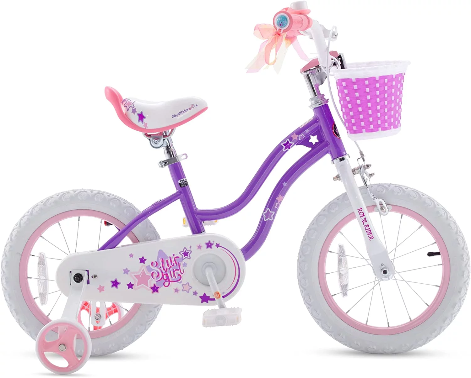 Royalbaby Girls Kids Bike Star Girl 12 In Bicycle Basket Training Wheels Blue Child's Cycle - Womvr
