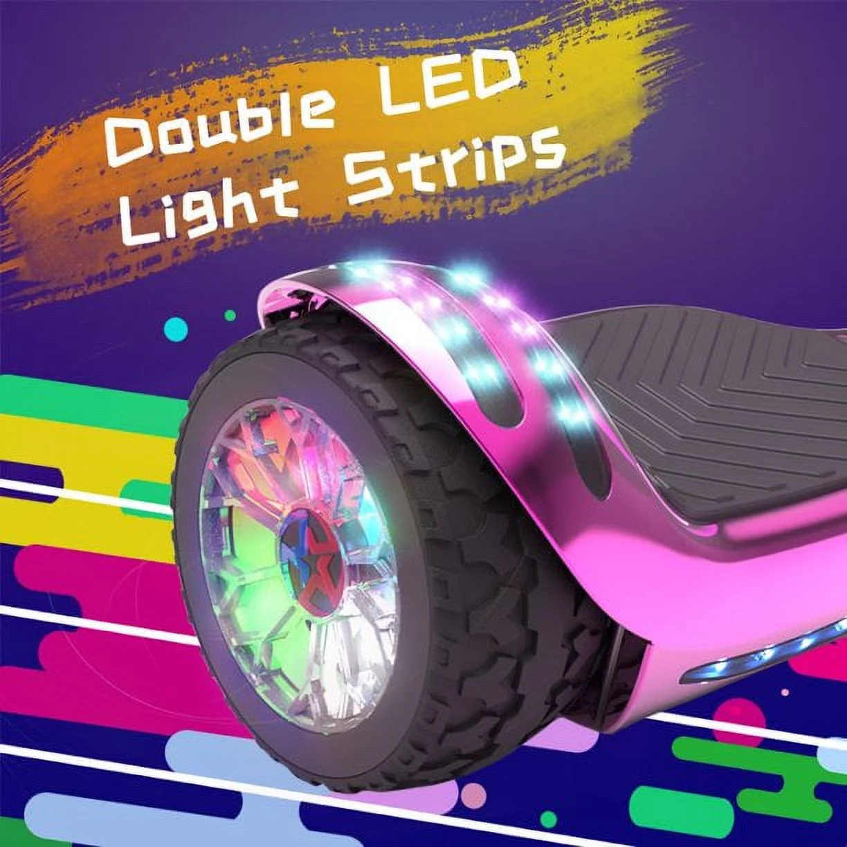 Hoverstar ul2272 Hoverboard All-Terrain LED Flash Wide All Terrian Wheel, Blue - Womvr