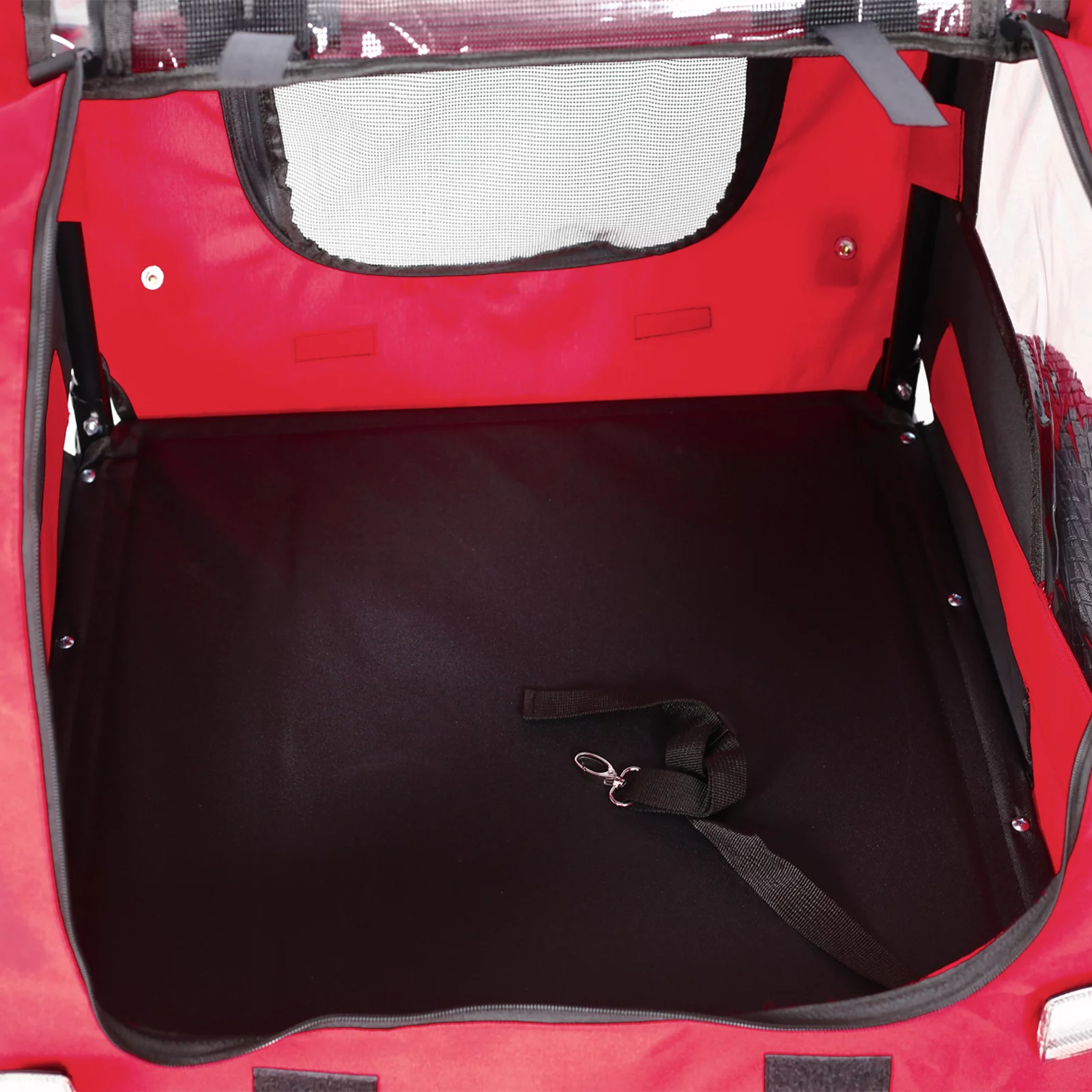 CJC Bike Pet Trailer for Small and Large Dogs - Folding Frame Carrier - Easy to Connect and Disconnect to Bikes - Adjustable - Red - Womvr