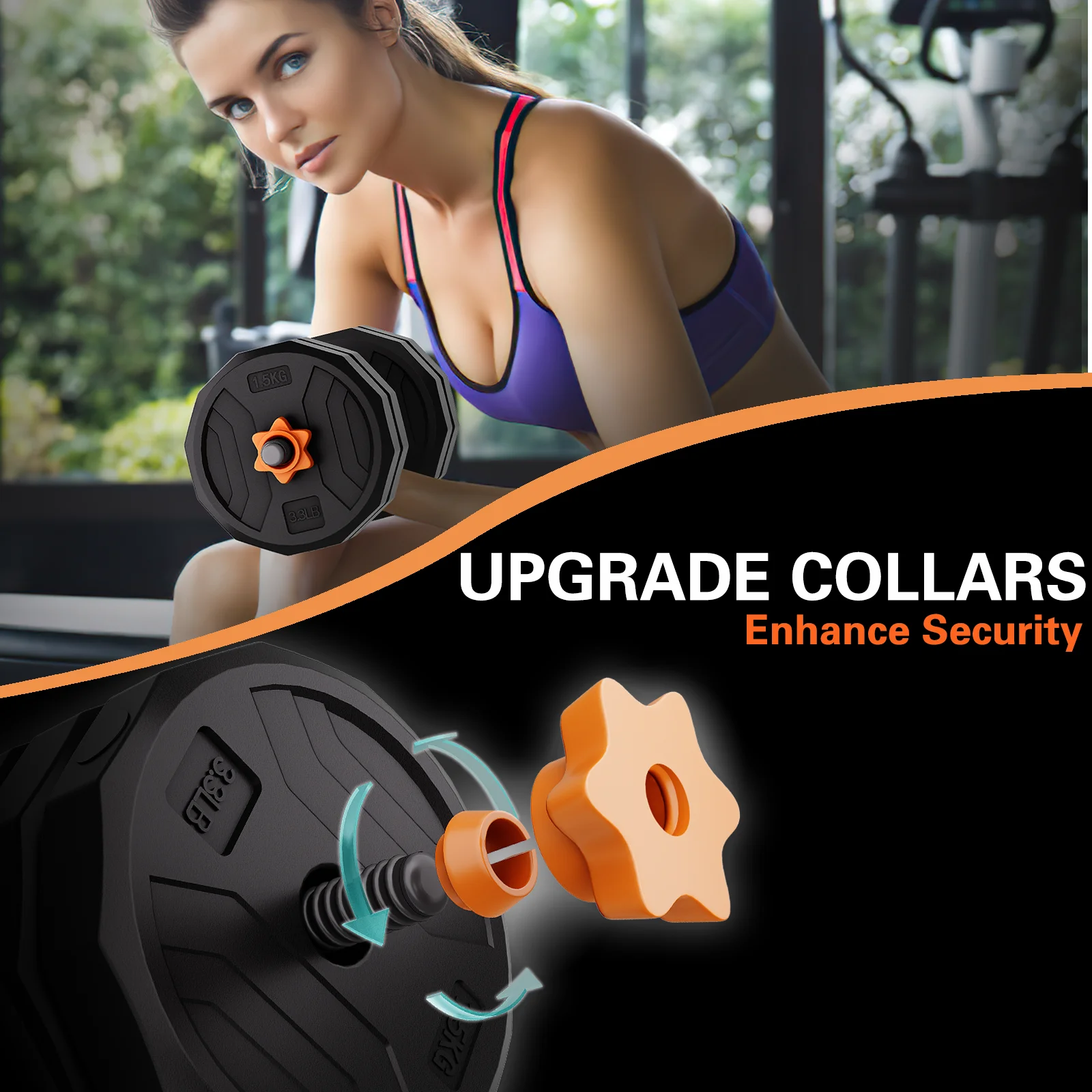 GIKPAL 66lb 6-in-1 Adjustable Dumbbells Set Free Weight Set with Connector Used as Barbell, Kettlebells, Push up Stand, Fitness Exercises for Home Gym Suitable Men/Women - Womvr