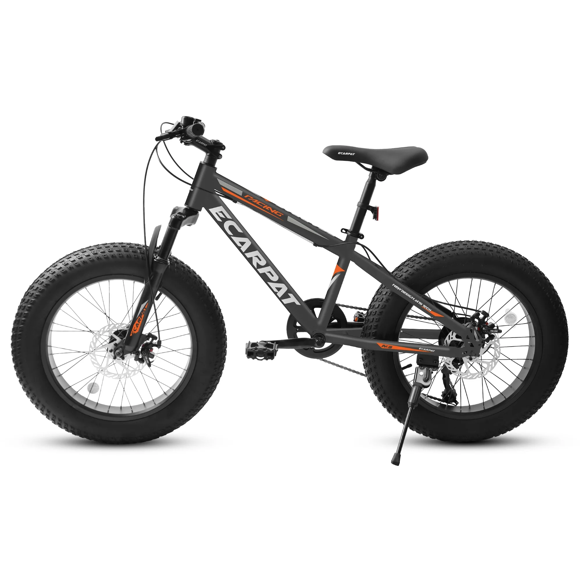 Fat Tire Bike for Kids, 20 inch Boys Bike with Disc Brakes 7 Speed, Black - Womvr