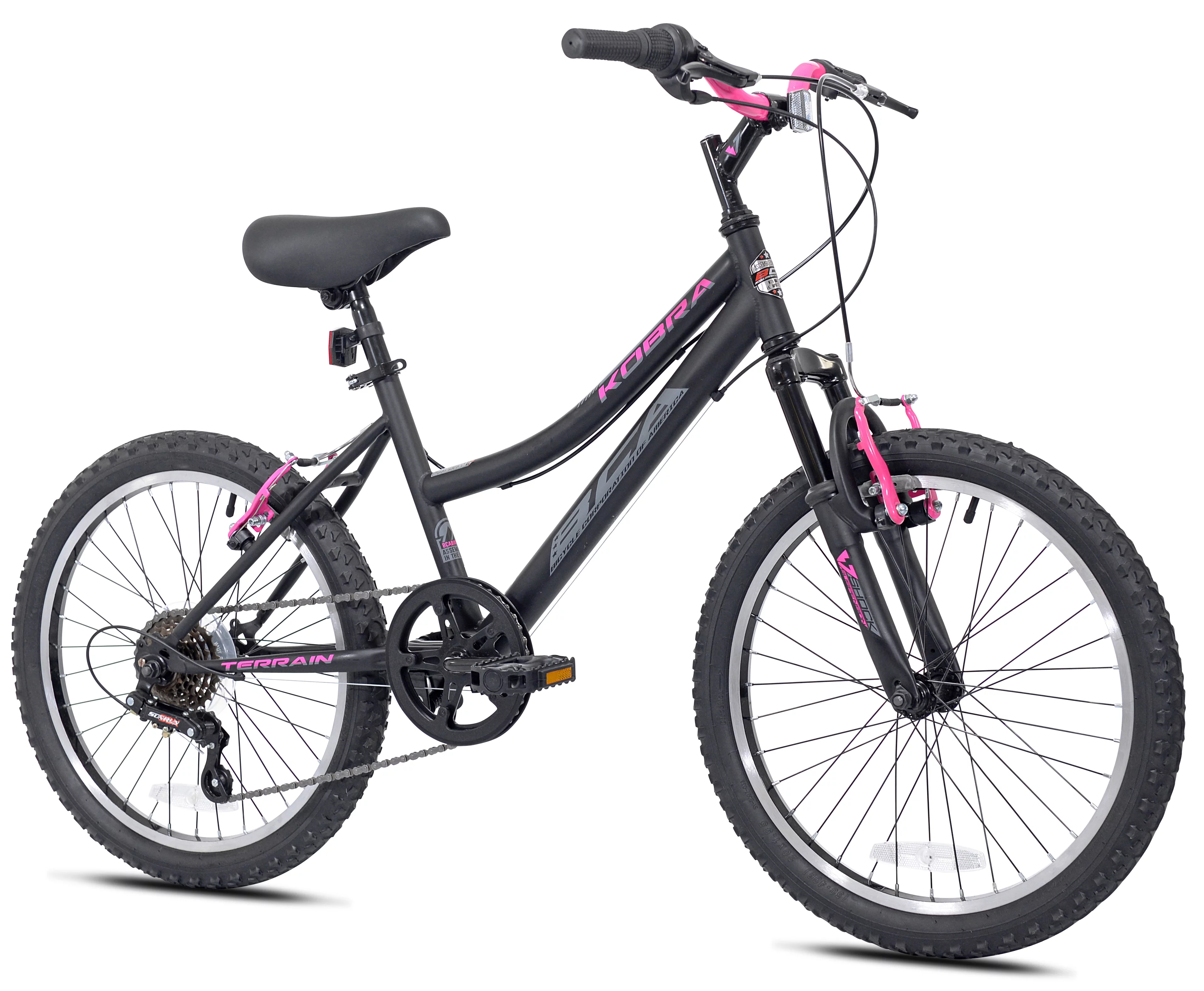 Kent 20-inch Girl's Kobra Mountain Child Bicycle, Black/Pink - Womvr