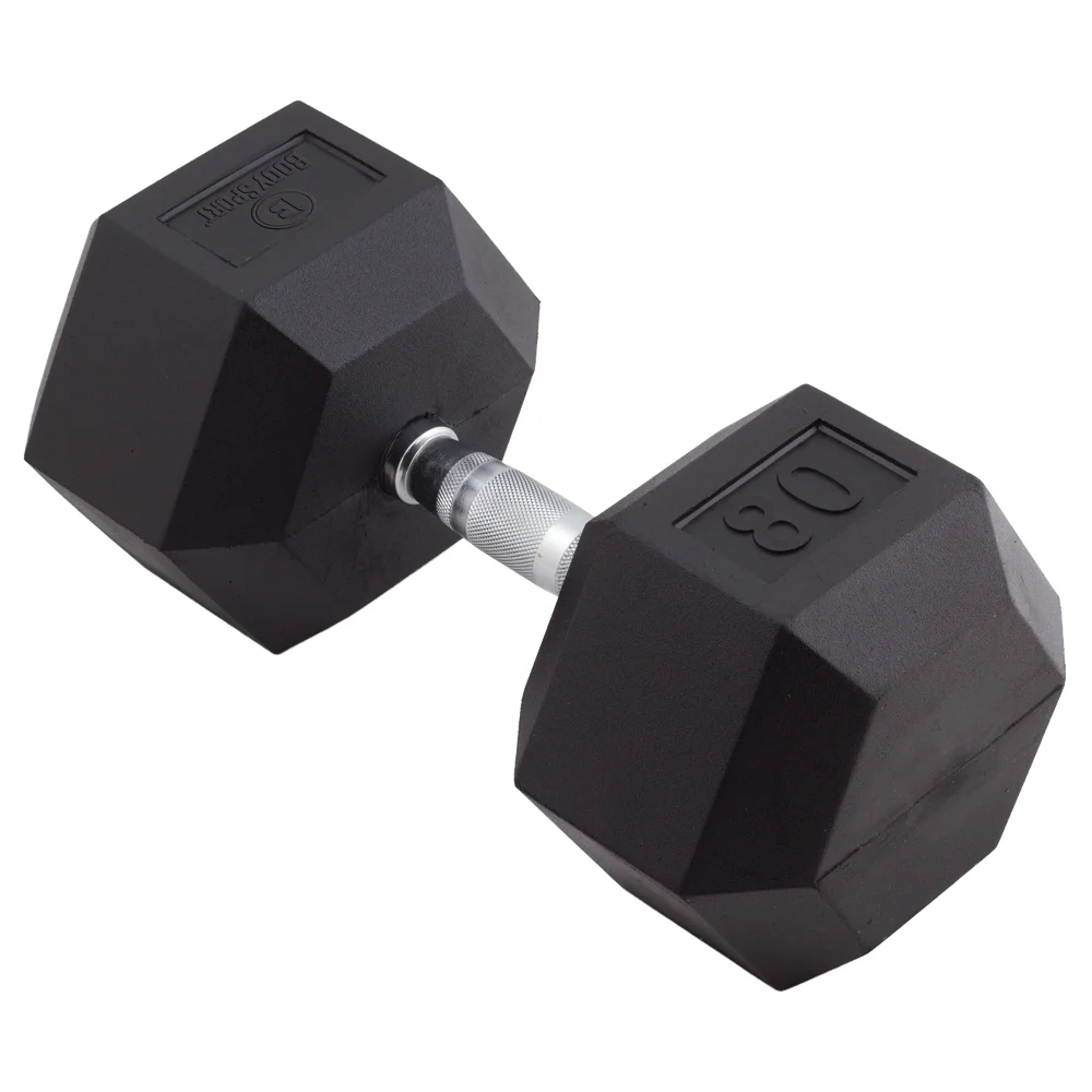 Body Sport Rubber Encased Hex Dumbbell Weight �C Dumbbells for Exercises �C Strength Training Equipment �C Home Gym - Womvr