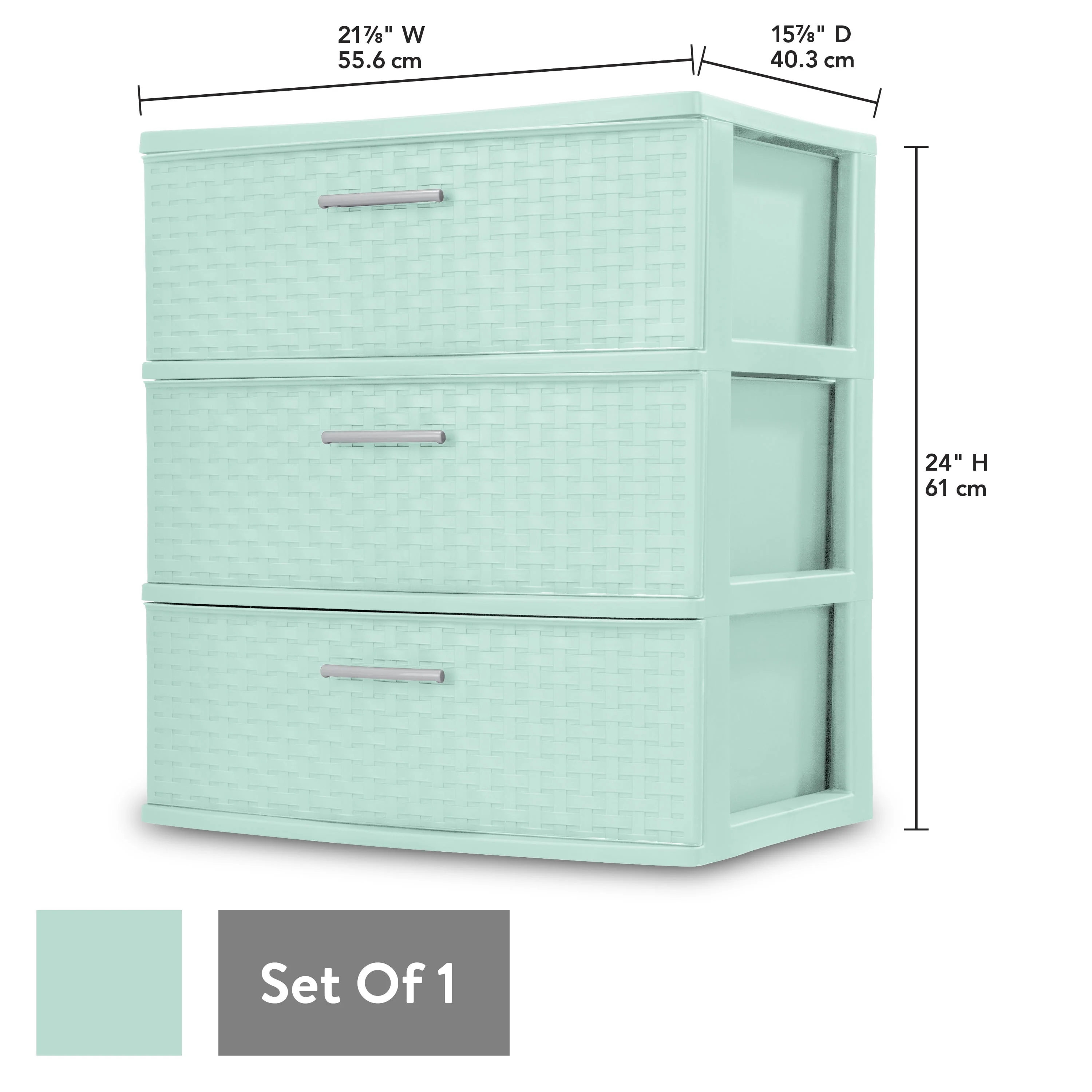 Sterilite 3 Drawer Wide Weave Tower White - Womvr