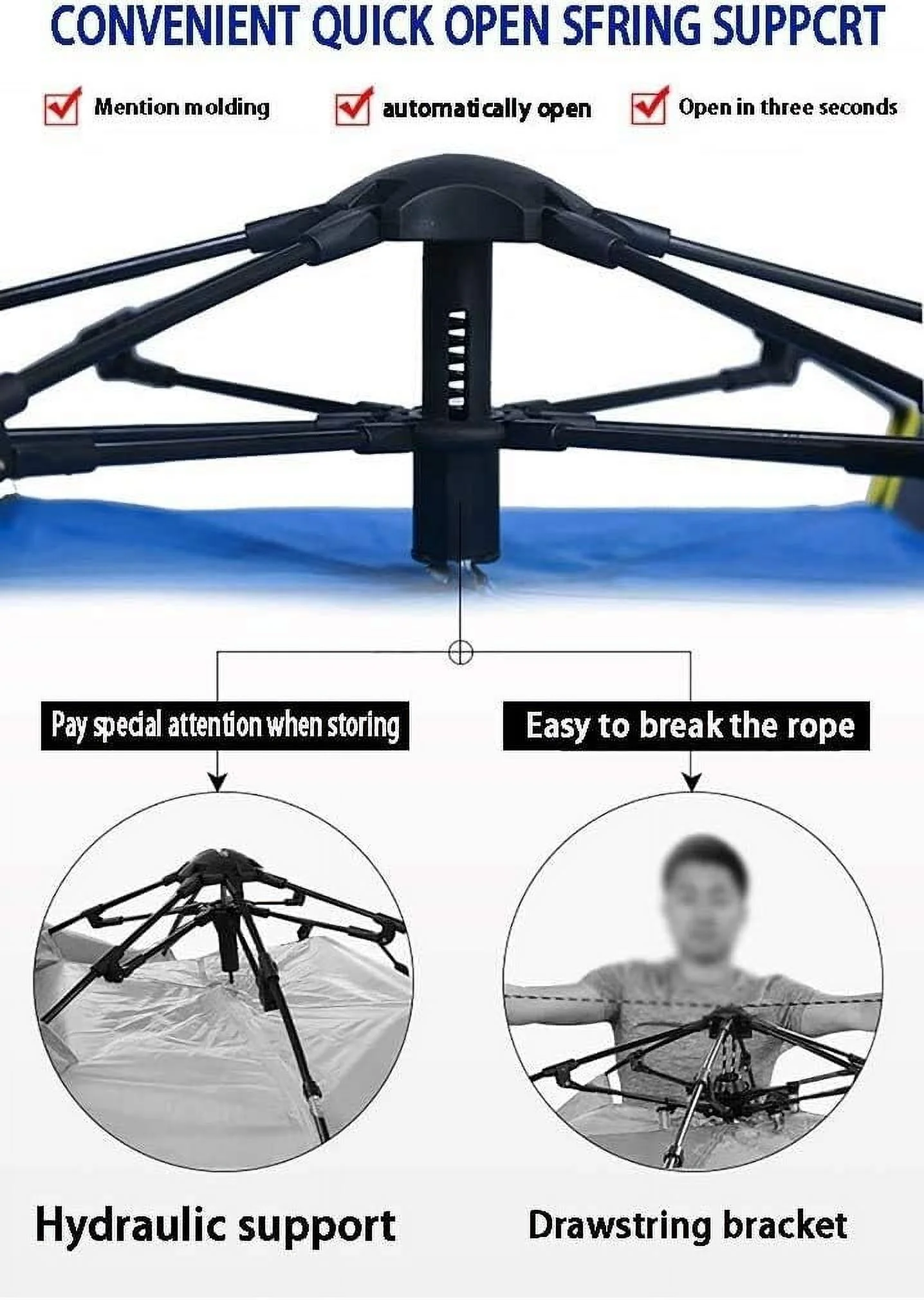 Instant Pop Up Tent Family Camping Tent Portable Tent Automatic Tent Waterproof Windproof for Camping Hiking Mountaineering - Womvr