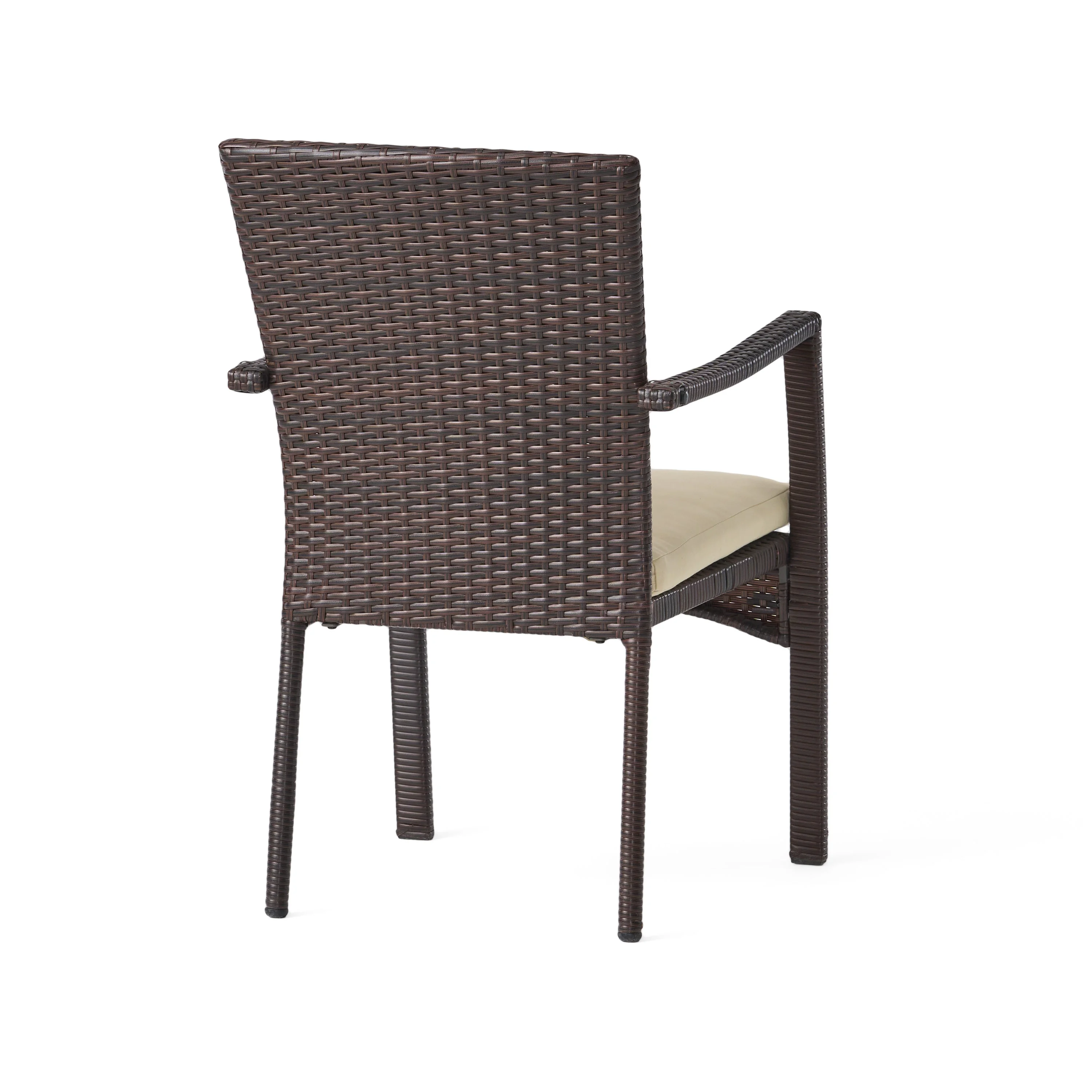 GDF Studio Bishop Outdoor Contemporary Multibrown Wicker Dining Chair (Set of 2) - Womvr