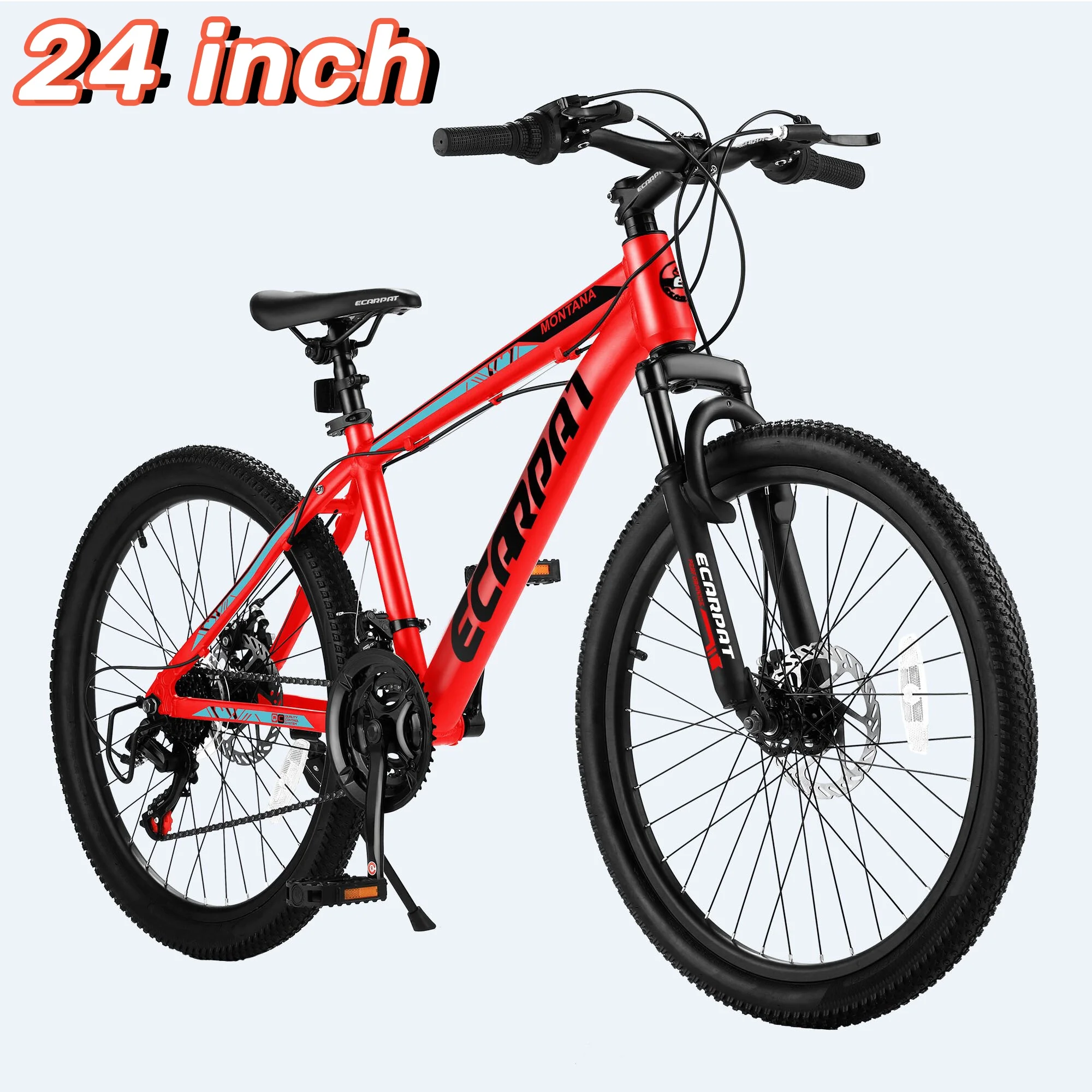 CHAMPIERRE 24 inch Mountain Bike for Men and Women, Shimano 21 Speed Bike with Disc Brake, Black - Womvr