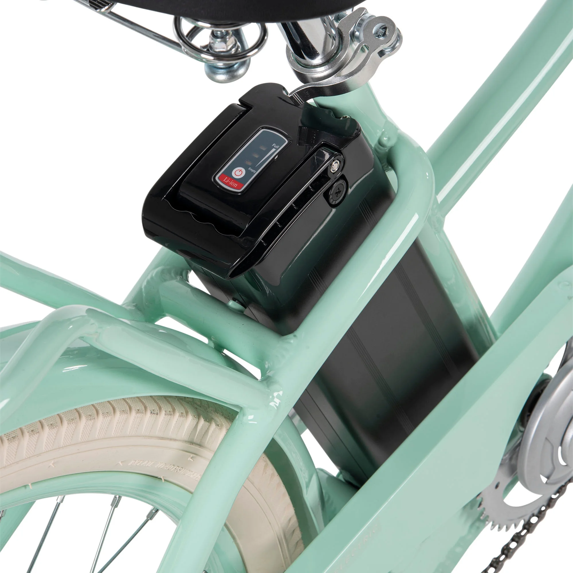 Huffy Nel Lusso 26-in 7-Spd Electric Cruiser Bike with Throttle, Ages 14+ Years,  Mint Green,  36V, 350W, UL 2849 Compliant and Certified by Accredited Labs ACT and ITS - Womvr