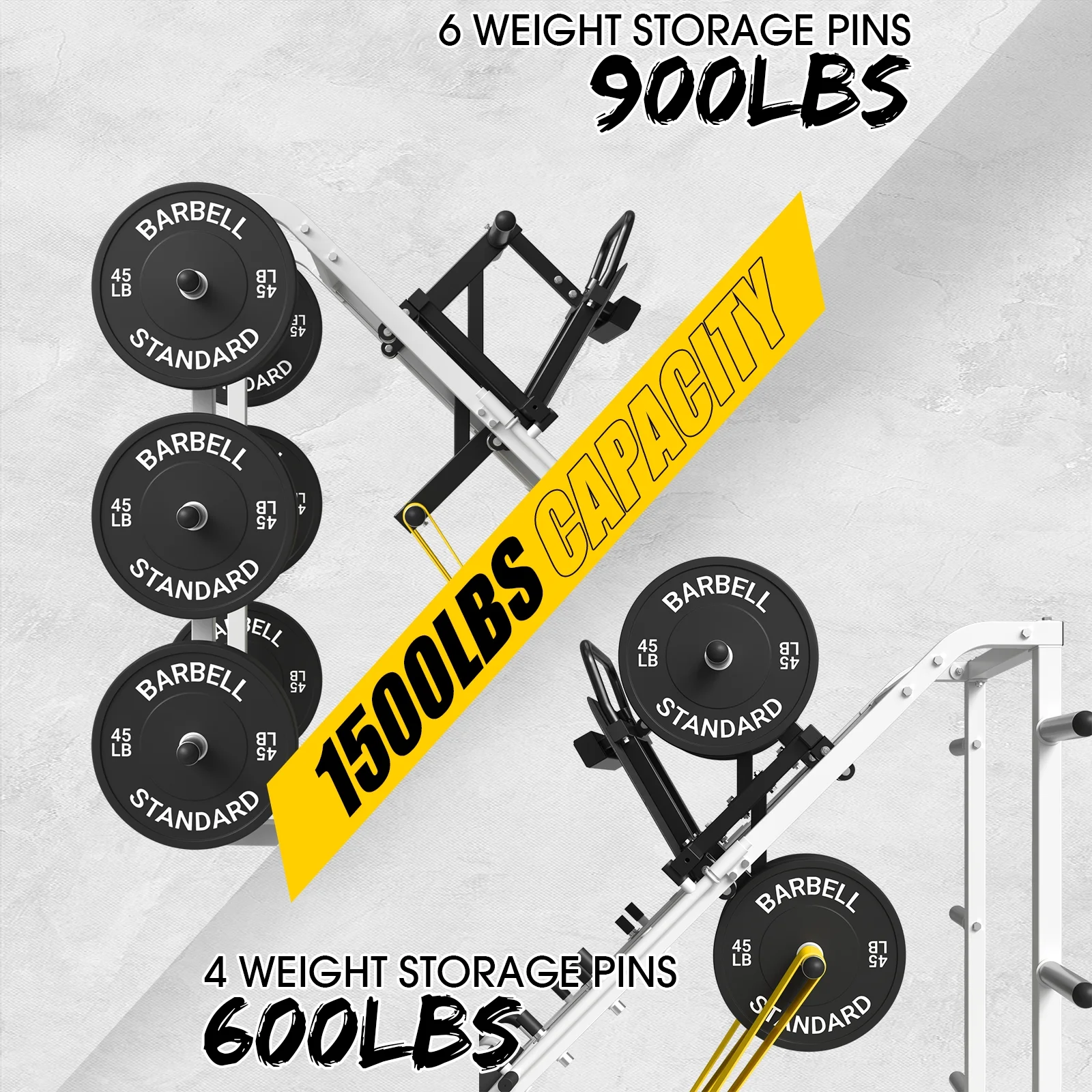 syedee Leg Press Machine with Calf Block, 1500LBS Weight Capacity Adjustable Leg Machine with Resistance Band Pegs and Plate Storages, Workout Equipment for Strength Training - Womvr