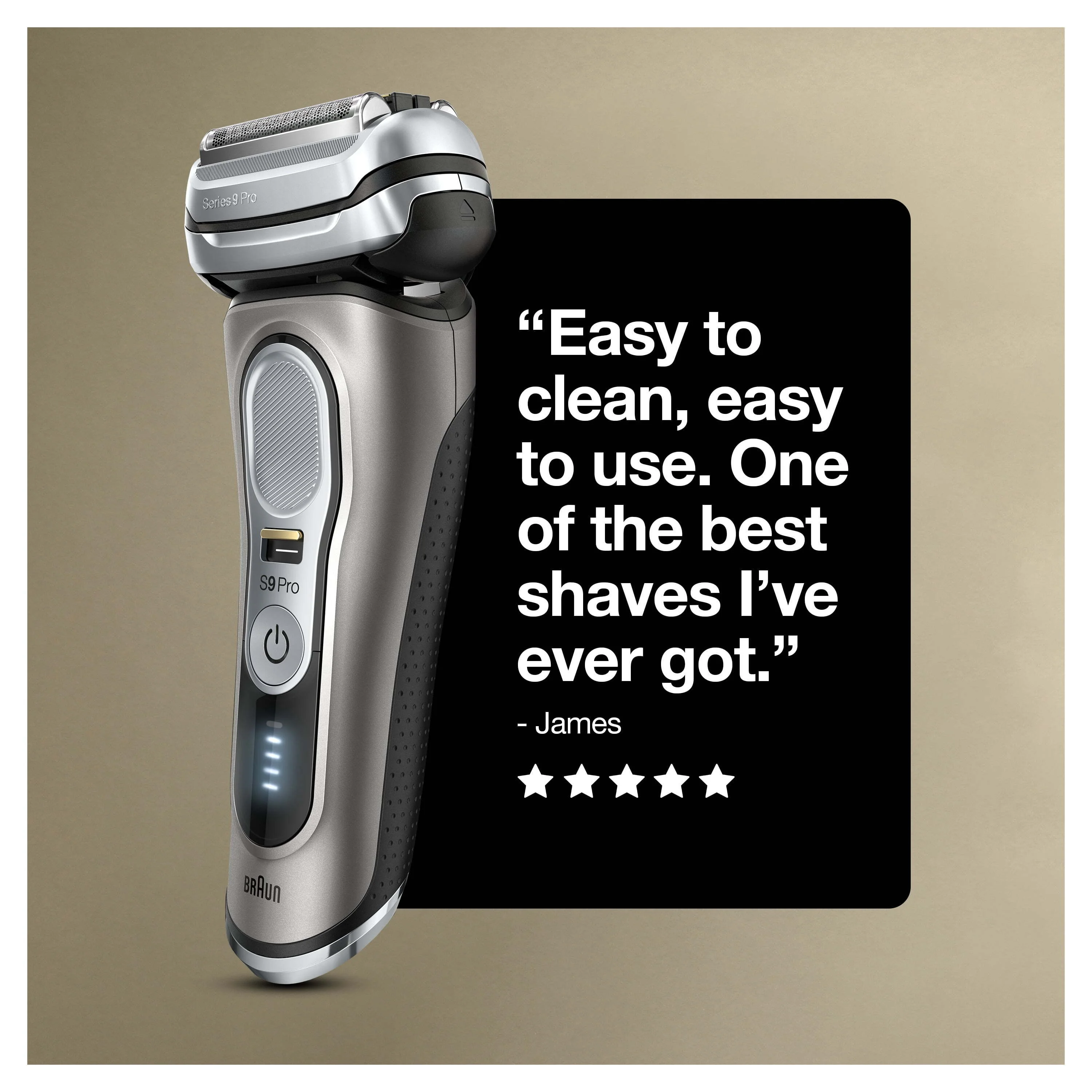 Braun Series 9 Pro 9465cc Rechargeable Wet Dry Men's Electric Shaver with Clean Station, Noble Metal - Womvr
