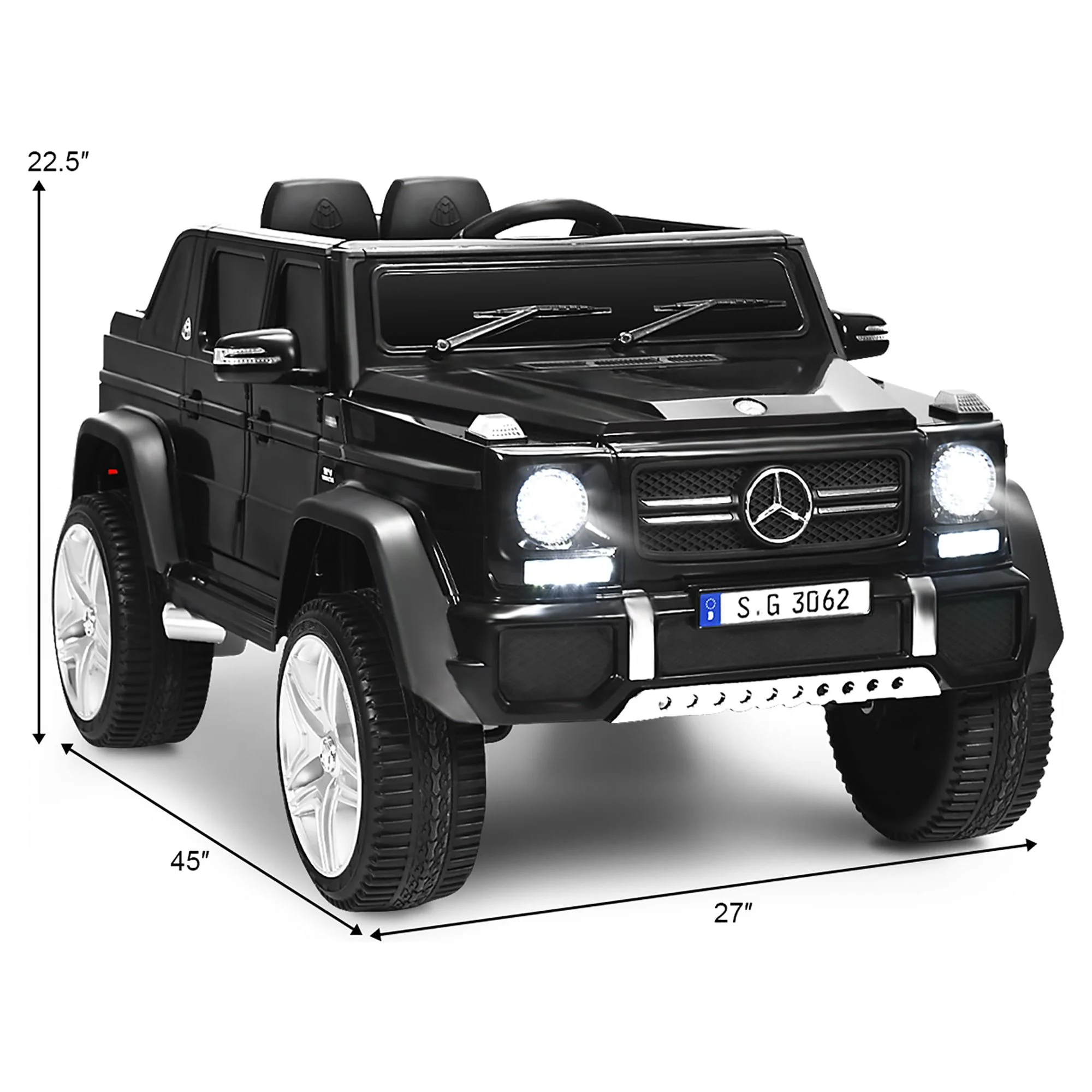 Costway Mercedes Benz 12V Electric Kids Ride On Car RC Remote Control W/Trunk, Blue - Womvr