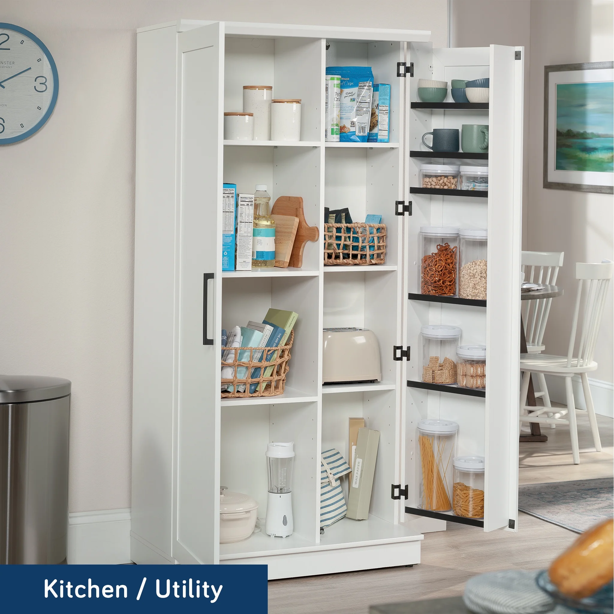 Sauder HomePlus Storage Cabinet, Soft White Finish - Womvr