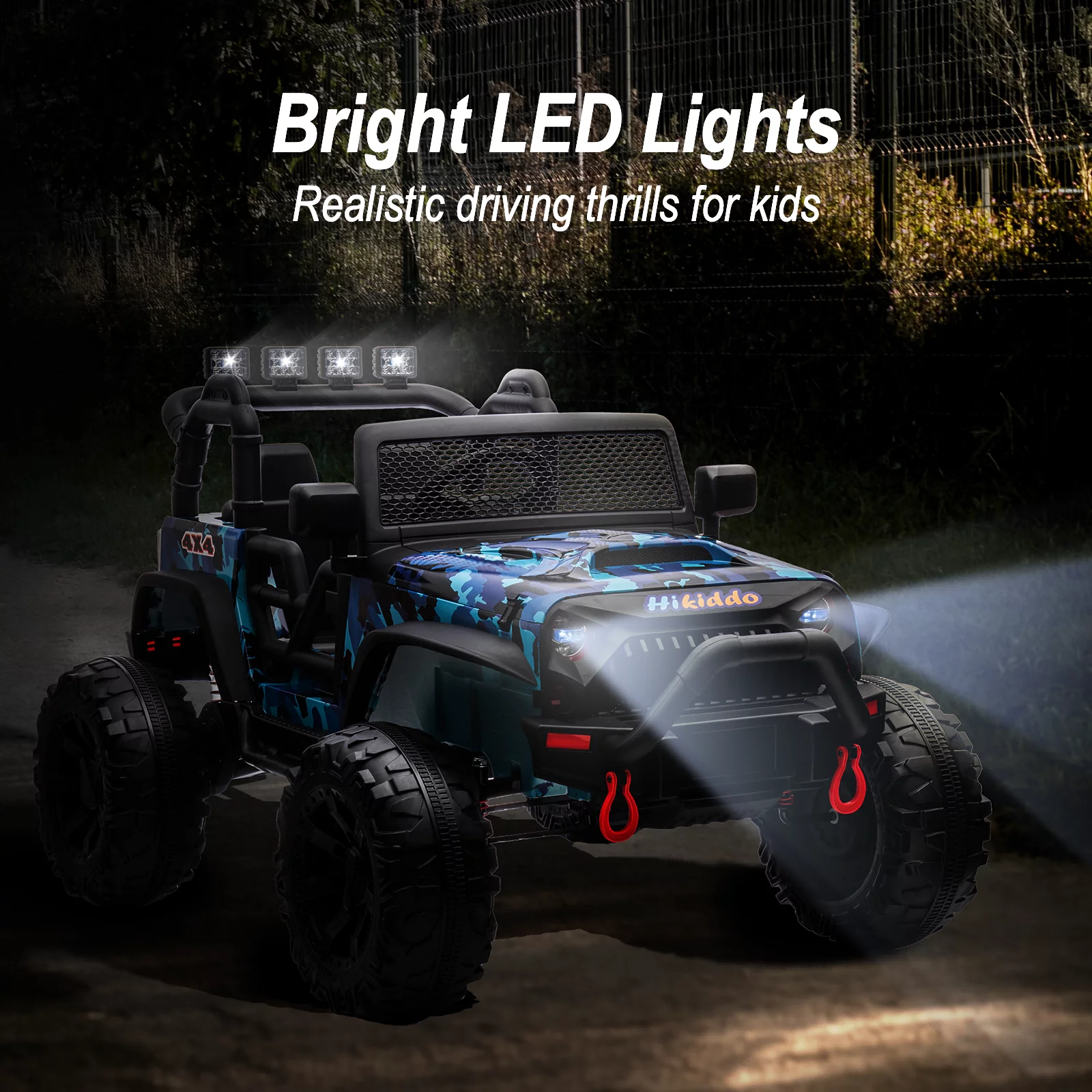 Hikiddo 24V Kids Ride on Truck, 2 Seater Powered Ride on Toy Car with Remote - Womvr