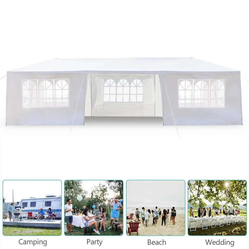 UBesGoo 10' x 10' Canopy Waterproof Party Tent Practical Outdoor Tent for Parties White - Womvr