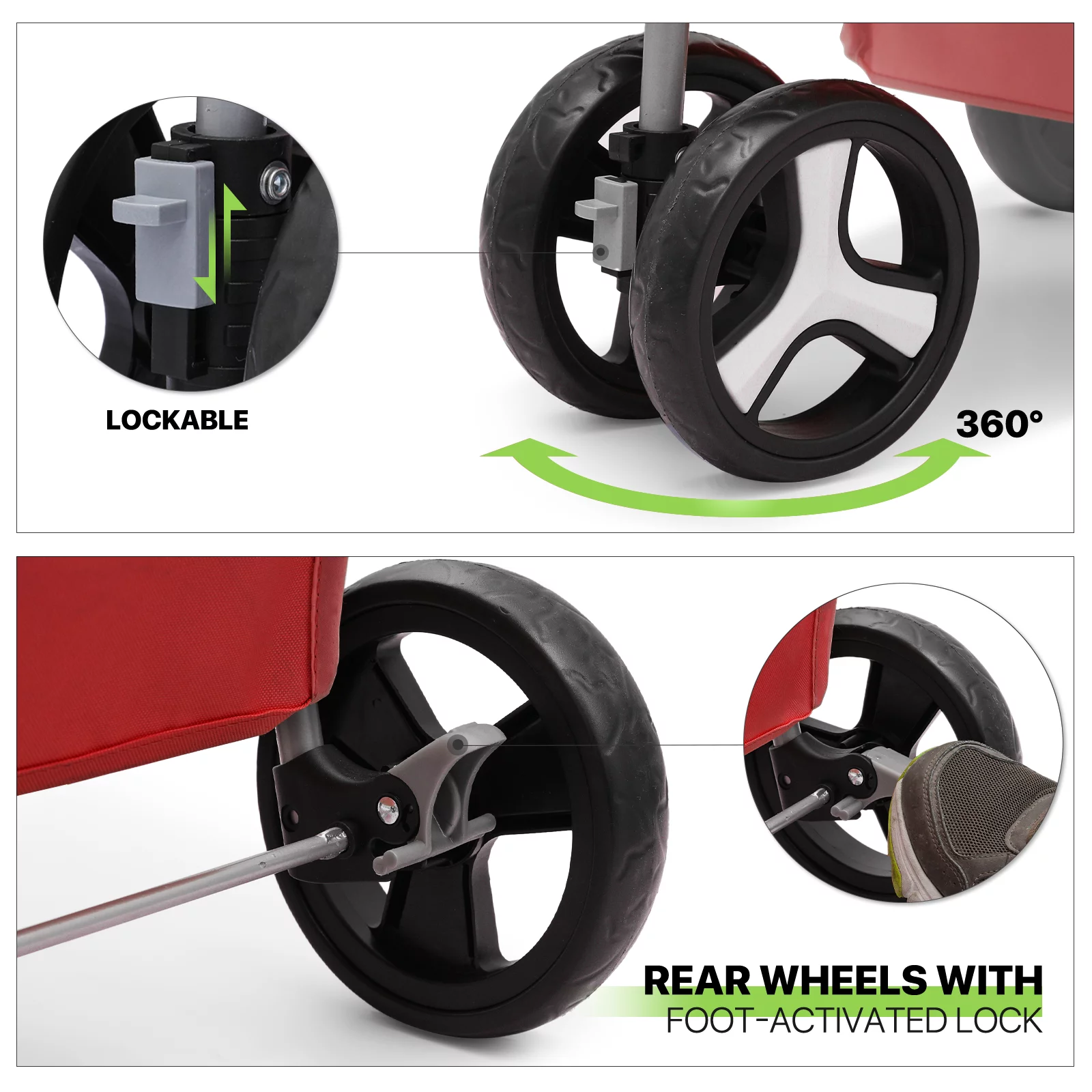 Magshion Foldable Pet Dog Stroller with Wheels, Cat Dog Stroller with Storage Basket and Cup Holder for Small and Medium Cats, Dogs, Puppy, Navy Blue - Womvr