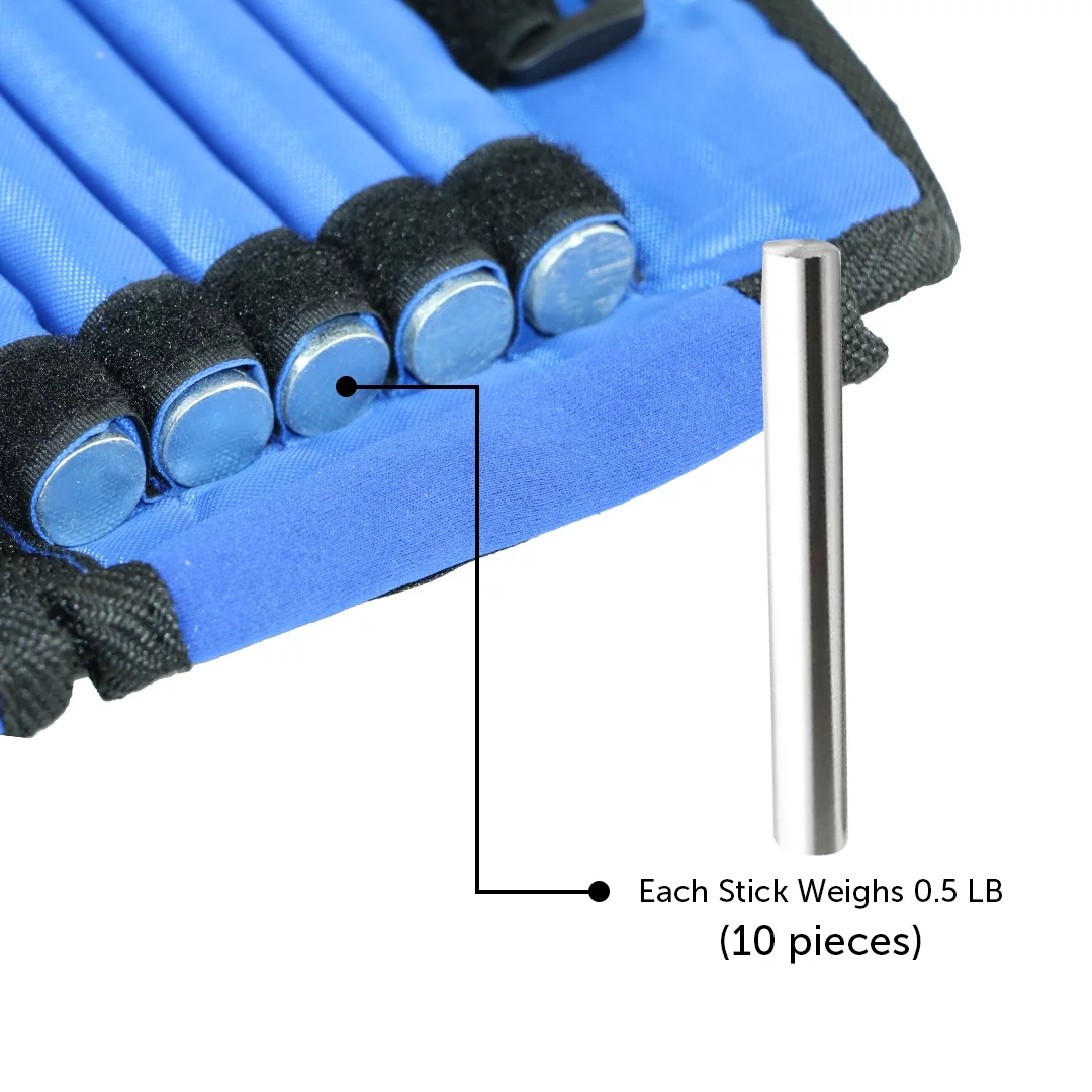 Gymenist Pair Of Ankle Weights Can Be Adjusted Up To 5.0 Lb. Each Set of 2 x Weight Wraps (Total 10-Lb.) - Womvr