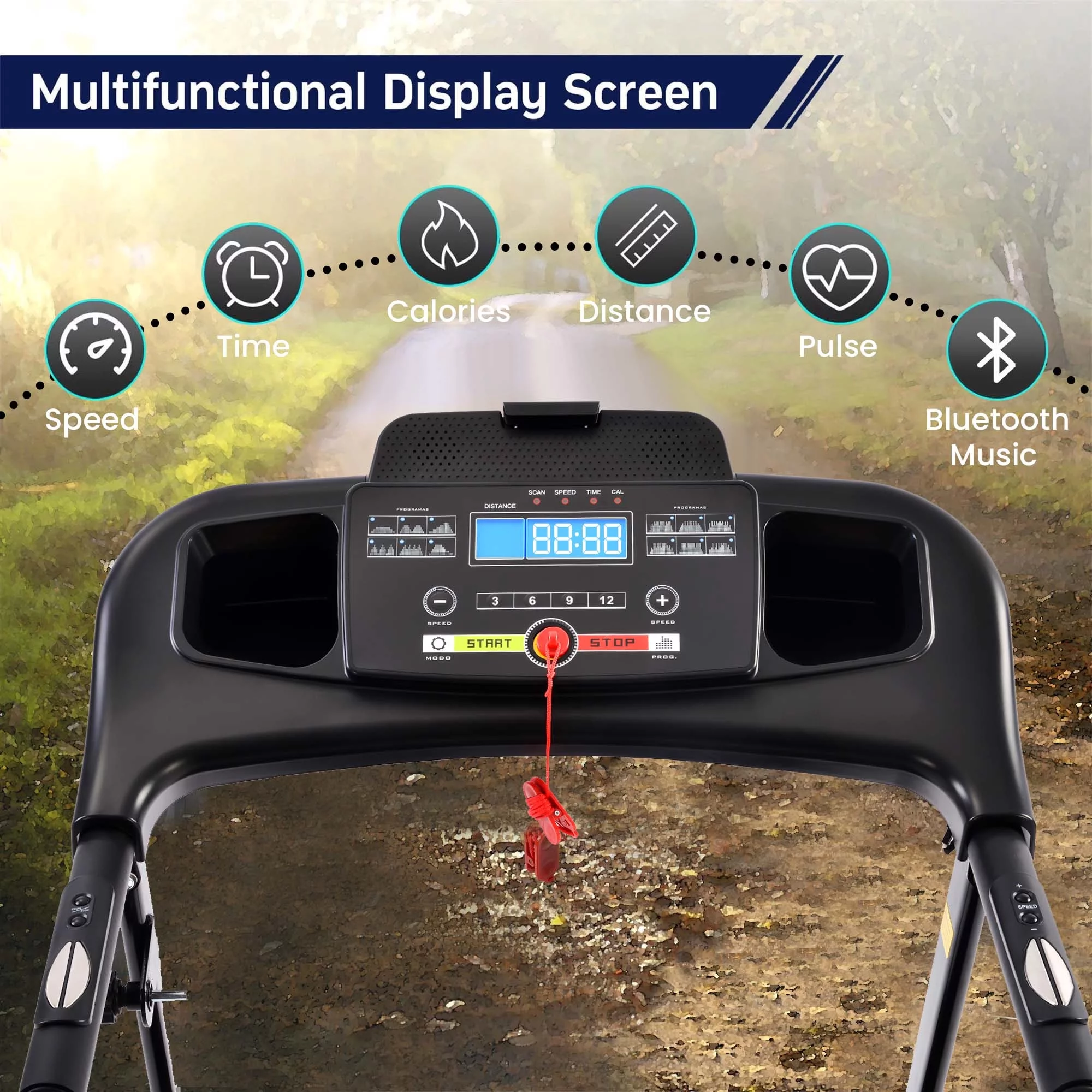 Aukfa Folding Treadmill with Incline, 265 lbs Capacity, 7.5 mph Max Speed for Home Gym Workout - Womvr