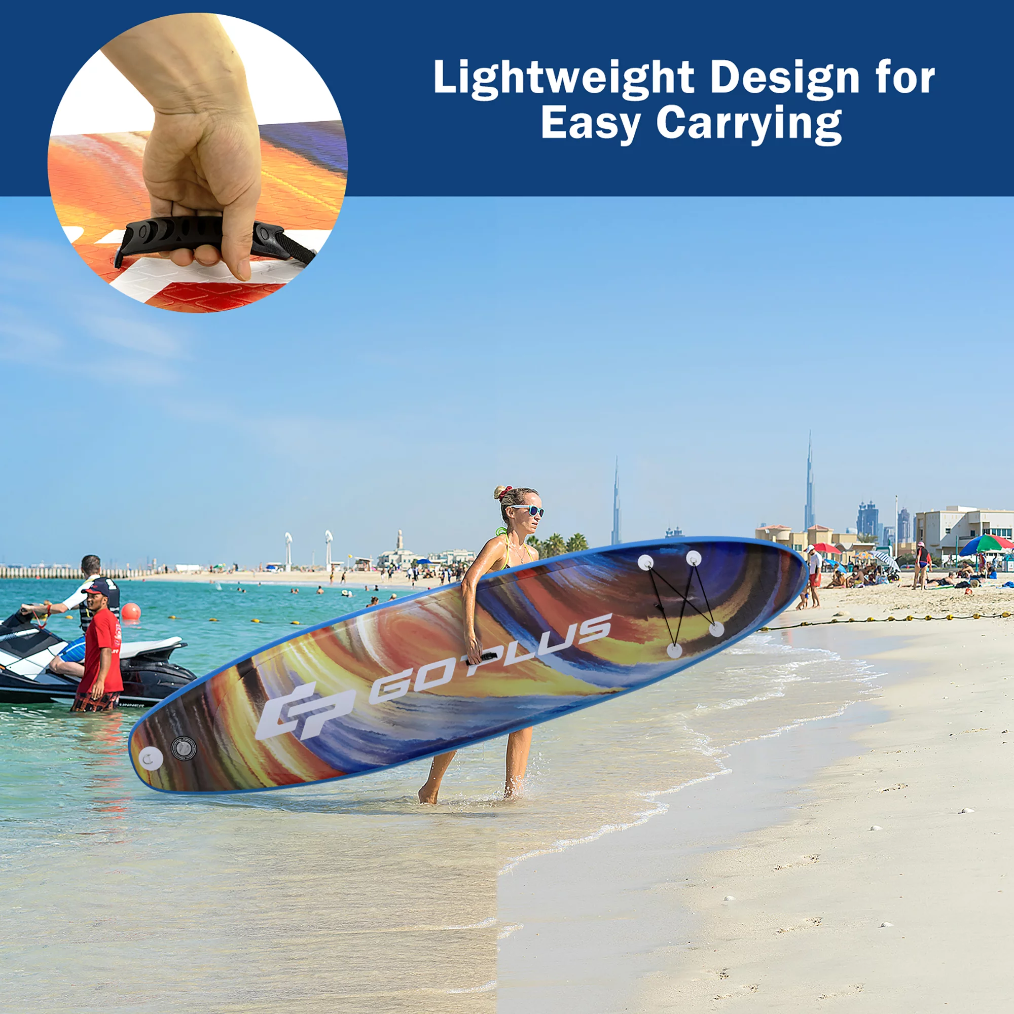 Goplus 11' Inflatable Stand Up Paddle Board SUP Surfboard with Pump Aluminum Paddle - Womvr