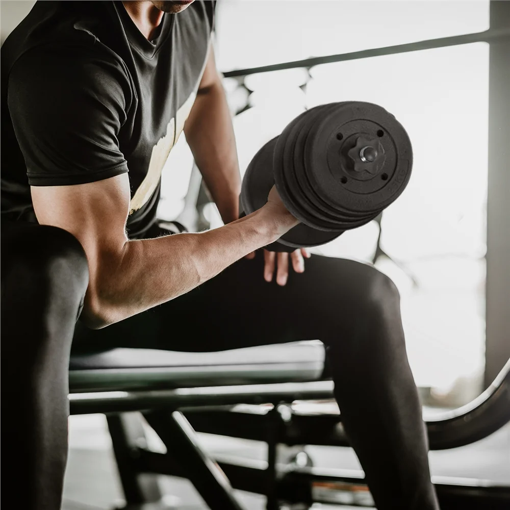 Easyfashion 66LB Adjustable Dumbbell Set for Home Training, Black - Womvr